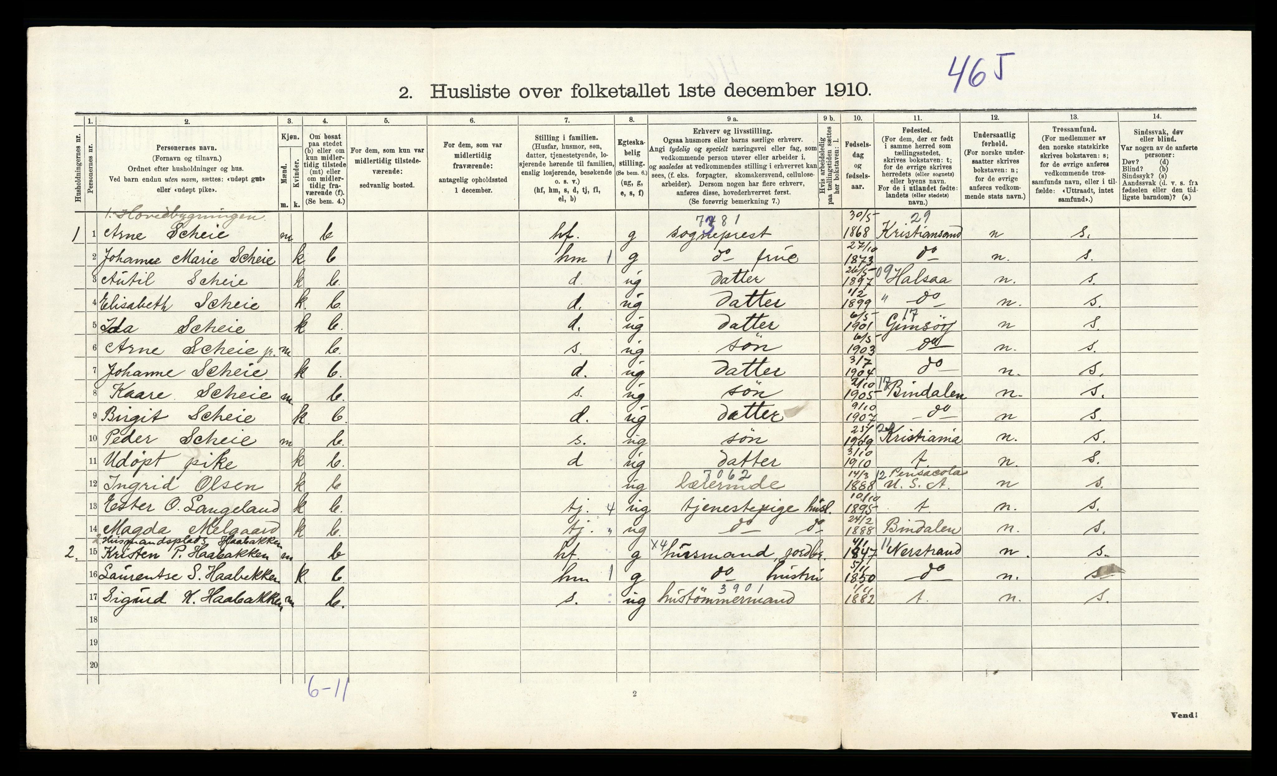 RA, 1910 census for Strand, 1910, p. 446