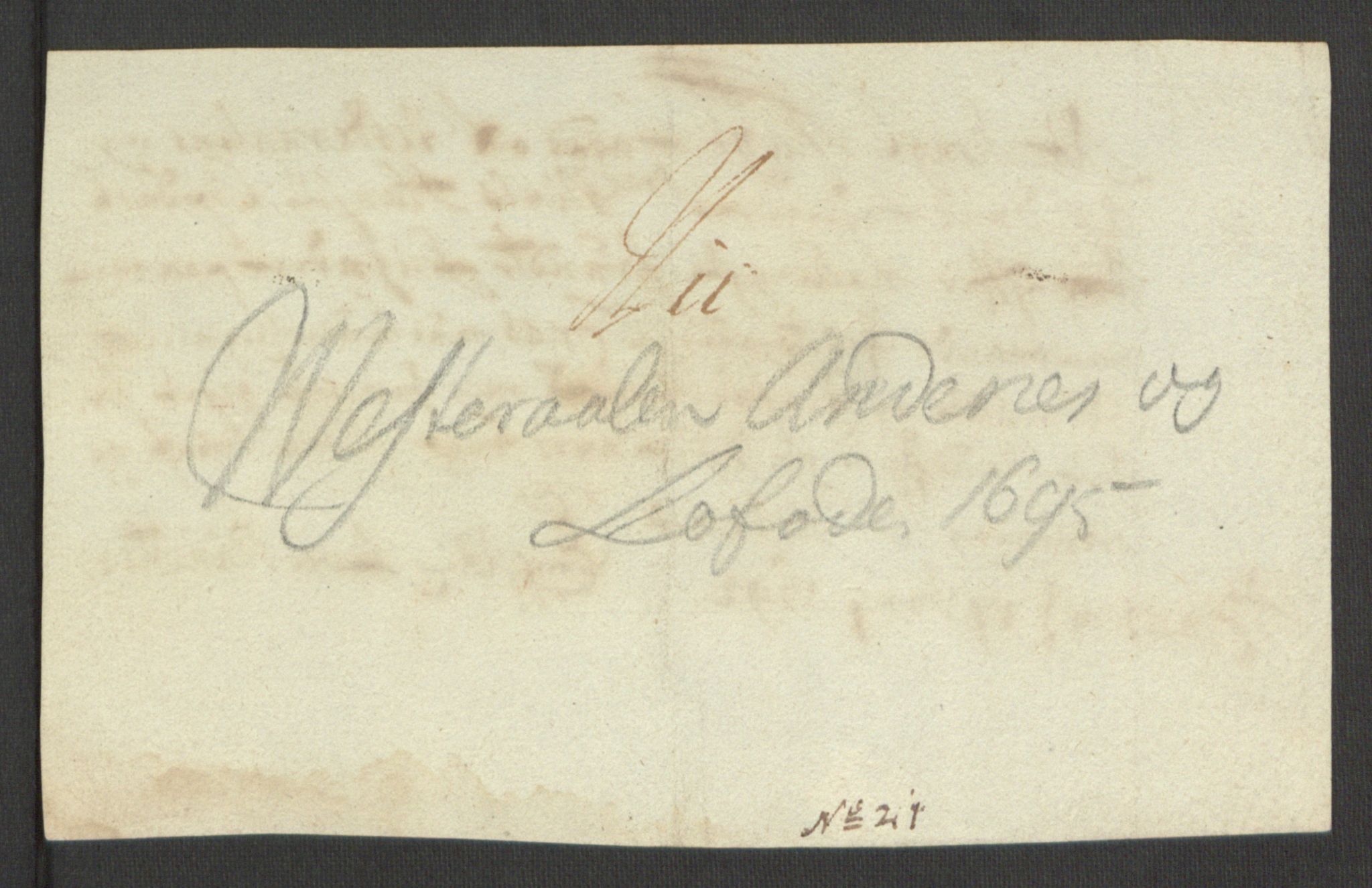 Rentekammeret inntil 1814, Reviderte regnskaper, Fogderegnskap, AV/RA-EA-4092/R67/L4677: Fogderegnskap Vesterålen, Andenes og Lofoten, 1694-1695, p. 358