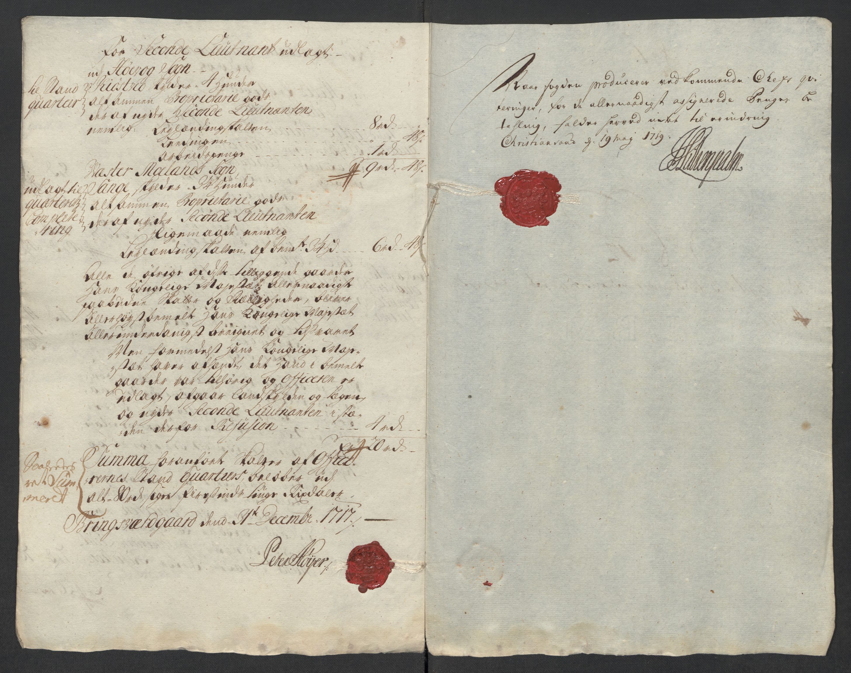 Rentekammeret inntil 1814, Reviderte regnskaper, Fogderegnskap, AV/RA-EA-4092/R39/L2326: Fogderegnskap Nedenes, 1717, p. 219