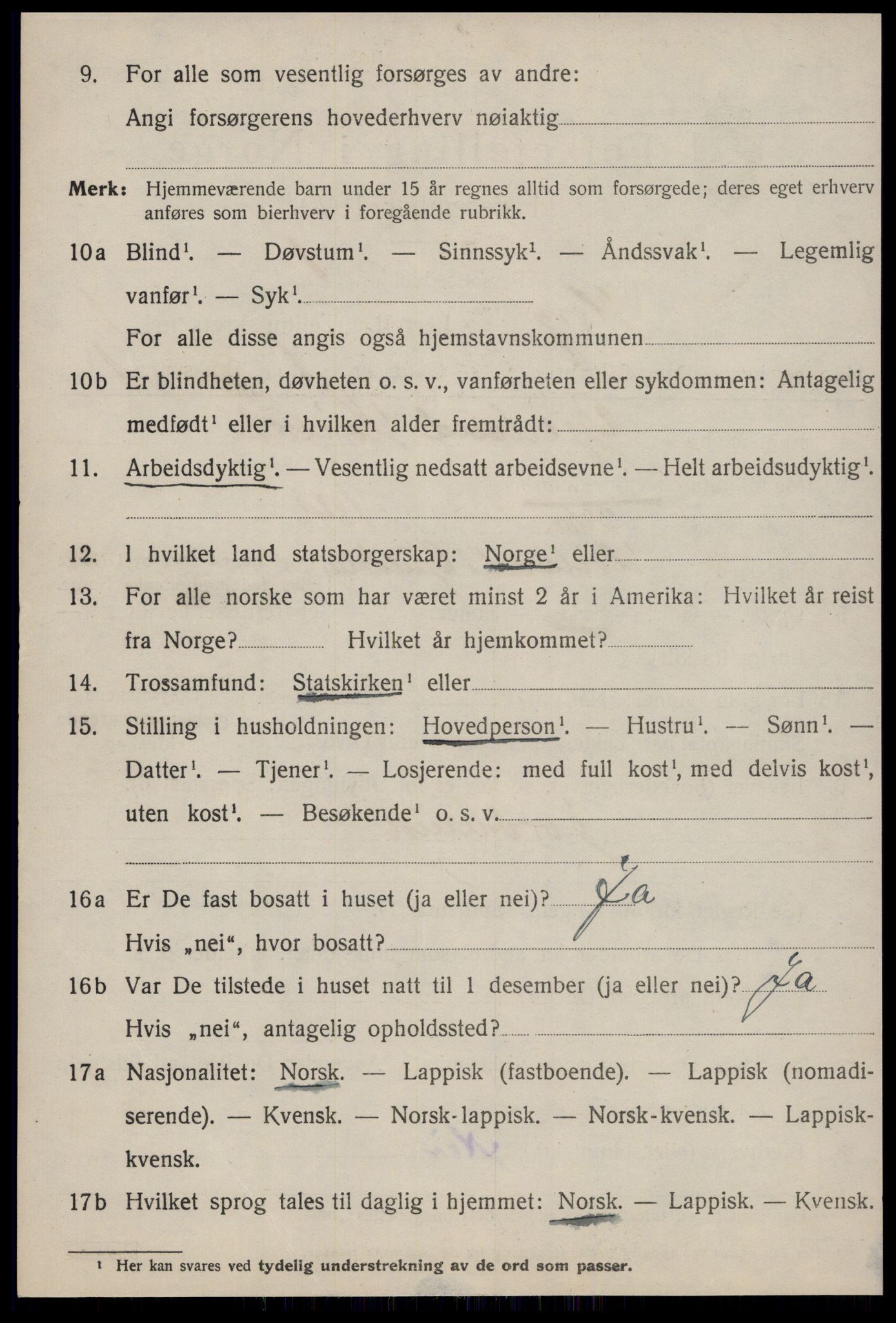 SAT, 1920 census for Horg, 1920, p. 861