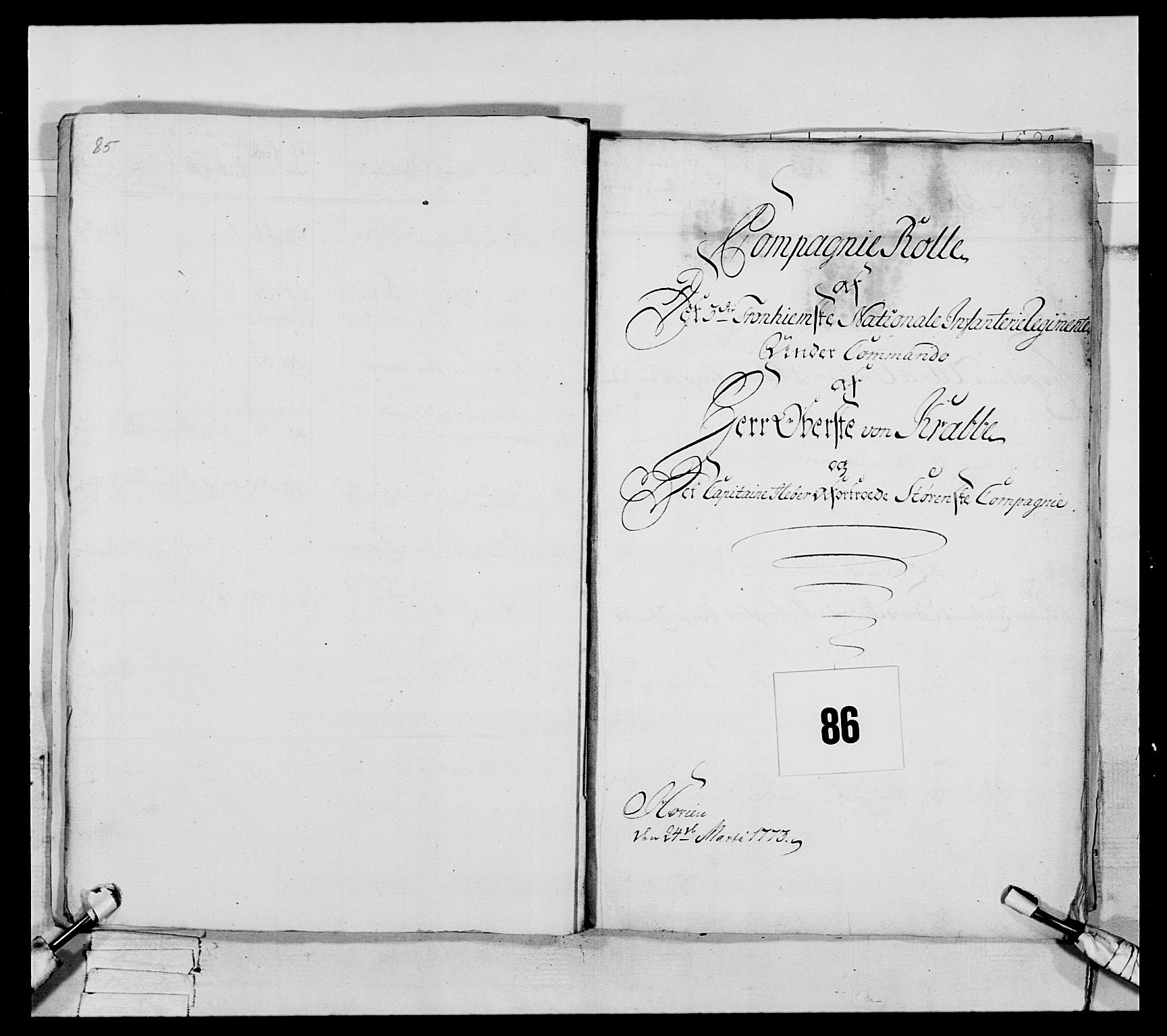 Generalitets- og kommissariatskollegiet, Det kongelige norske kommissariatskollegium, AV/RA-EA-5420/E/Eh/L0084: 3. Trondheimske nasjonale infanteriregiment, 1769-1773, p. 436