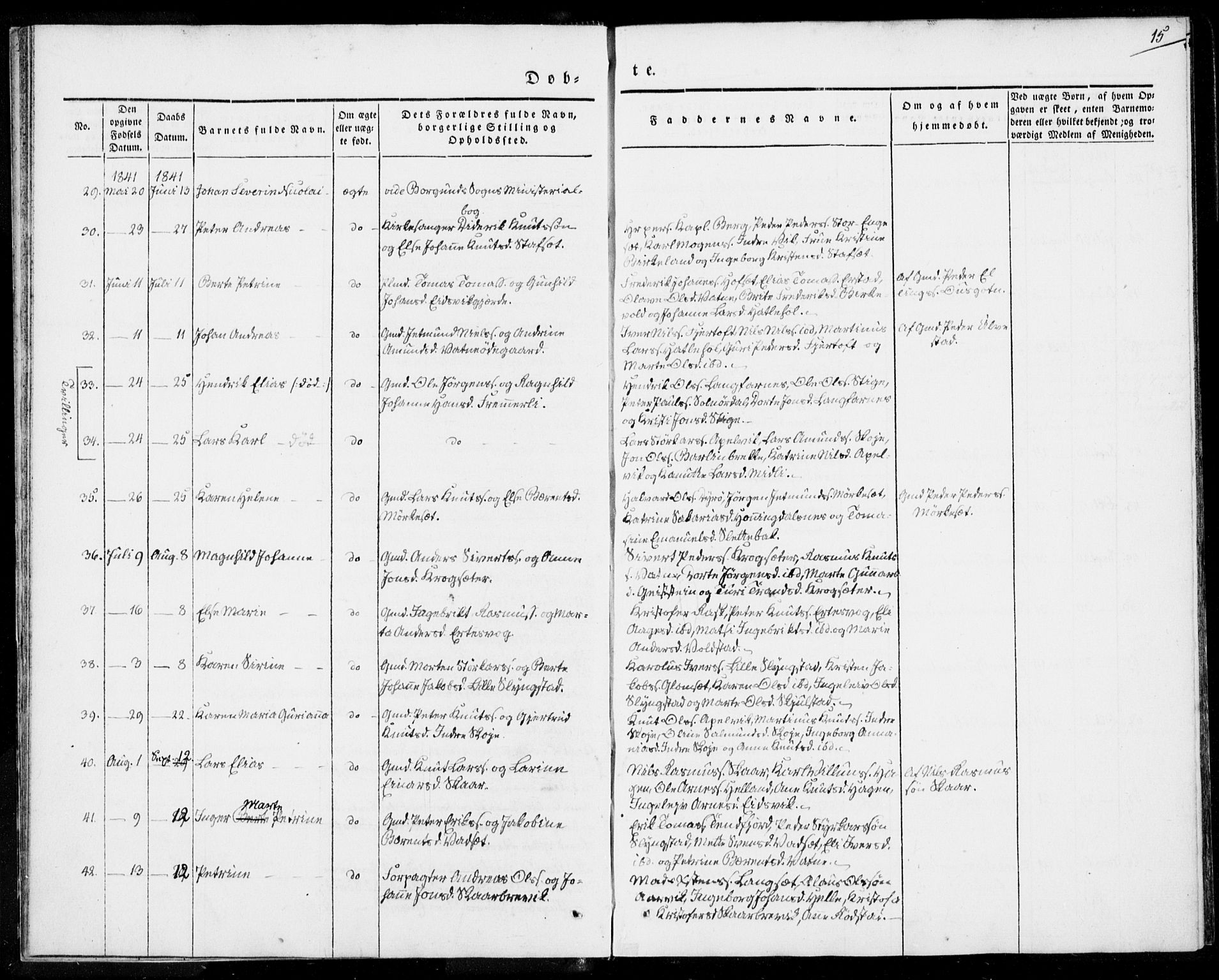 Ministerialprotokoller, klokkerbøker og fødselsregistre - Møre og Romsdal, AV/SAT-A-1454/524/L0352: Parish register (official) no. 524A04, 1838-1847, p. 15