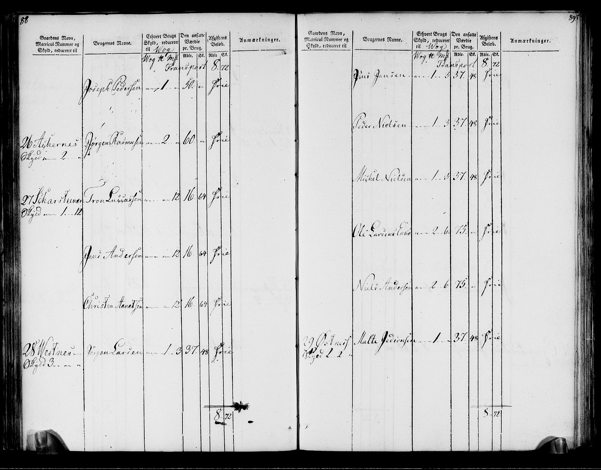 Rentekammeret inntil 1814, Realistisk ordnet avdeling, AV/RA-EA-4070/N/Ne/Nea/L0171: Senja og Tromsø fogderi. Oppebørselsregister, 1803-1804, p. 46