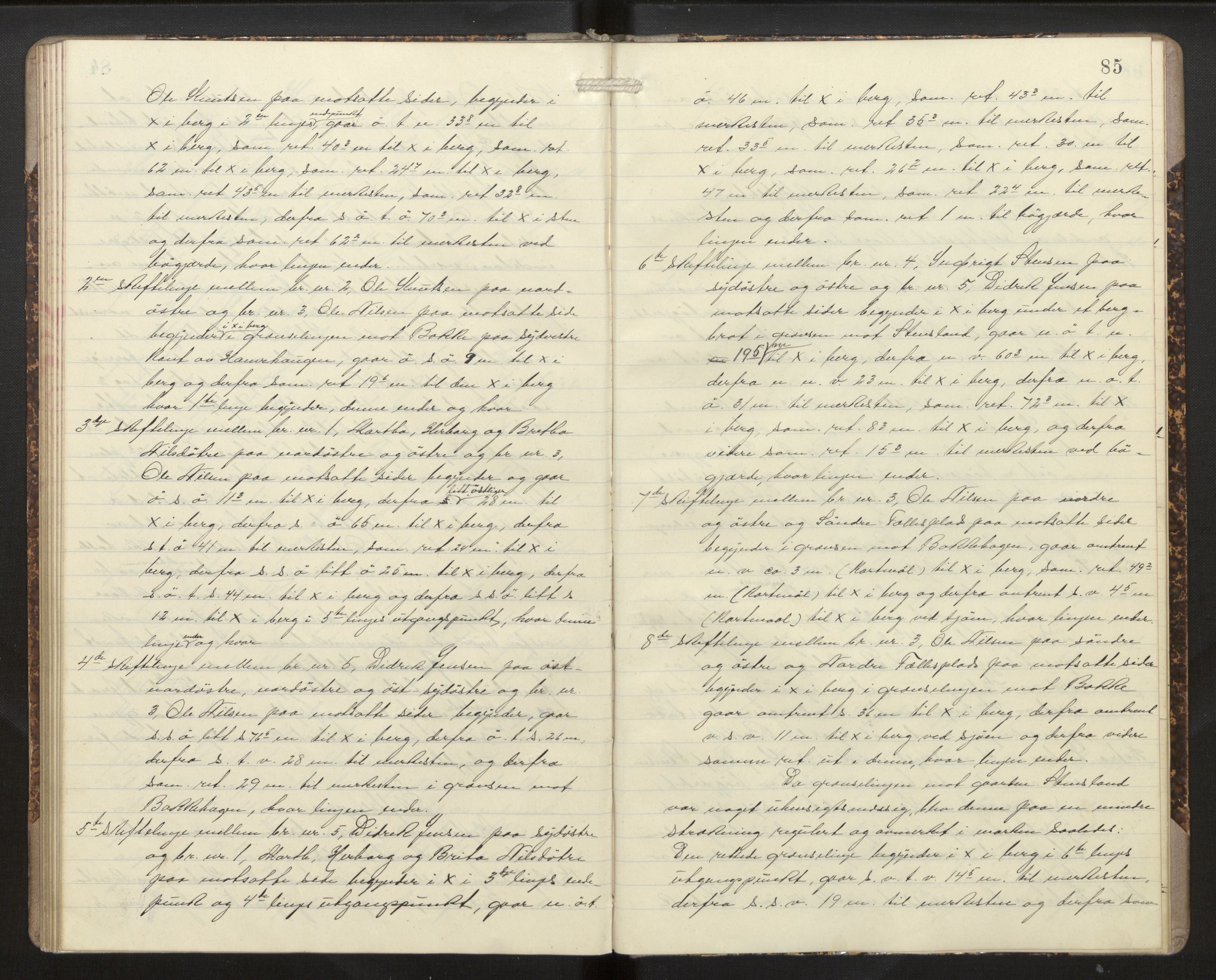 Hordaland jordskiftedøme - II Ytre Nordhordland jordskiftedistrikt, AV/SAB-A-6901/A/Aa/L0013: Forhandlingsprotokoll, 1914-1915, p. 84b-85a