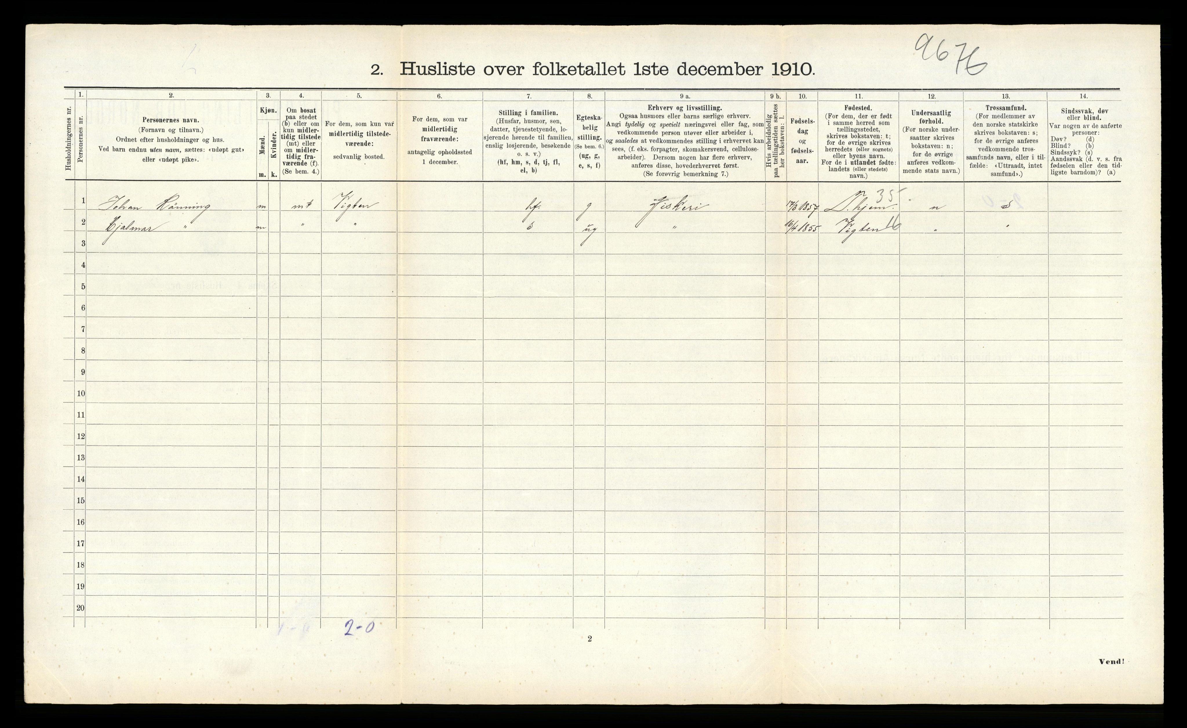 RA, 1910 census for Nærøy, 1910, p. 292