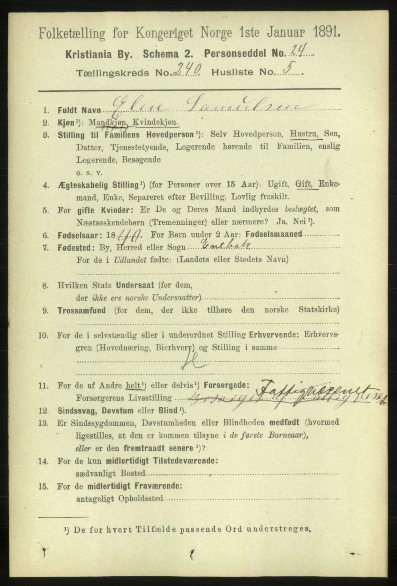 RA, 1891 census for 0301 Kristiania, 1891, p. 145971