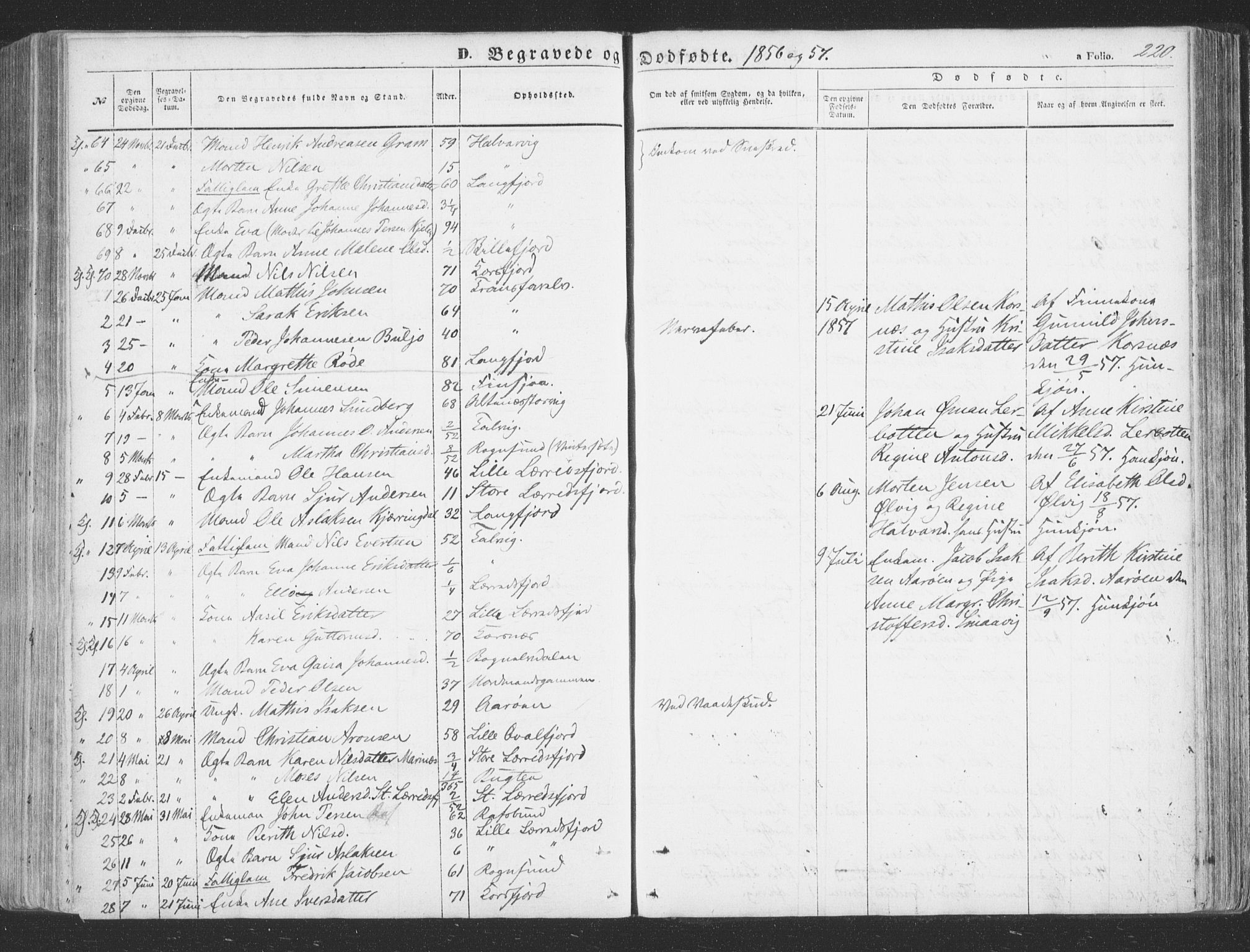Talvik sokneprestkontor, SATØ/S-1337/H/Ha/L0010kirke: Parish register (official) no. 10, 1852-1864, p. 220
