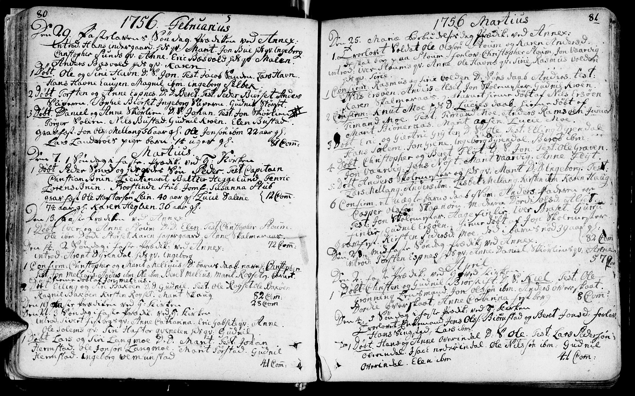 Ministerialprotokoller, klokkerbøker og fødselsregistre - Sør-Trøndelag, SAT/A-1456/646/L0605: Parish register (official) no. 646A03, 1751-1790, p. 80-81