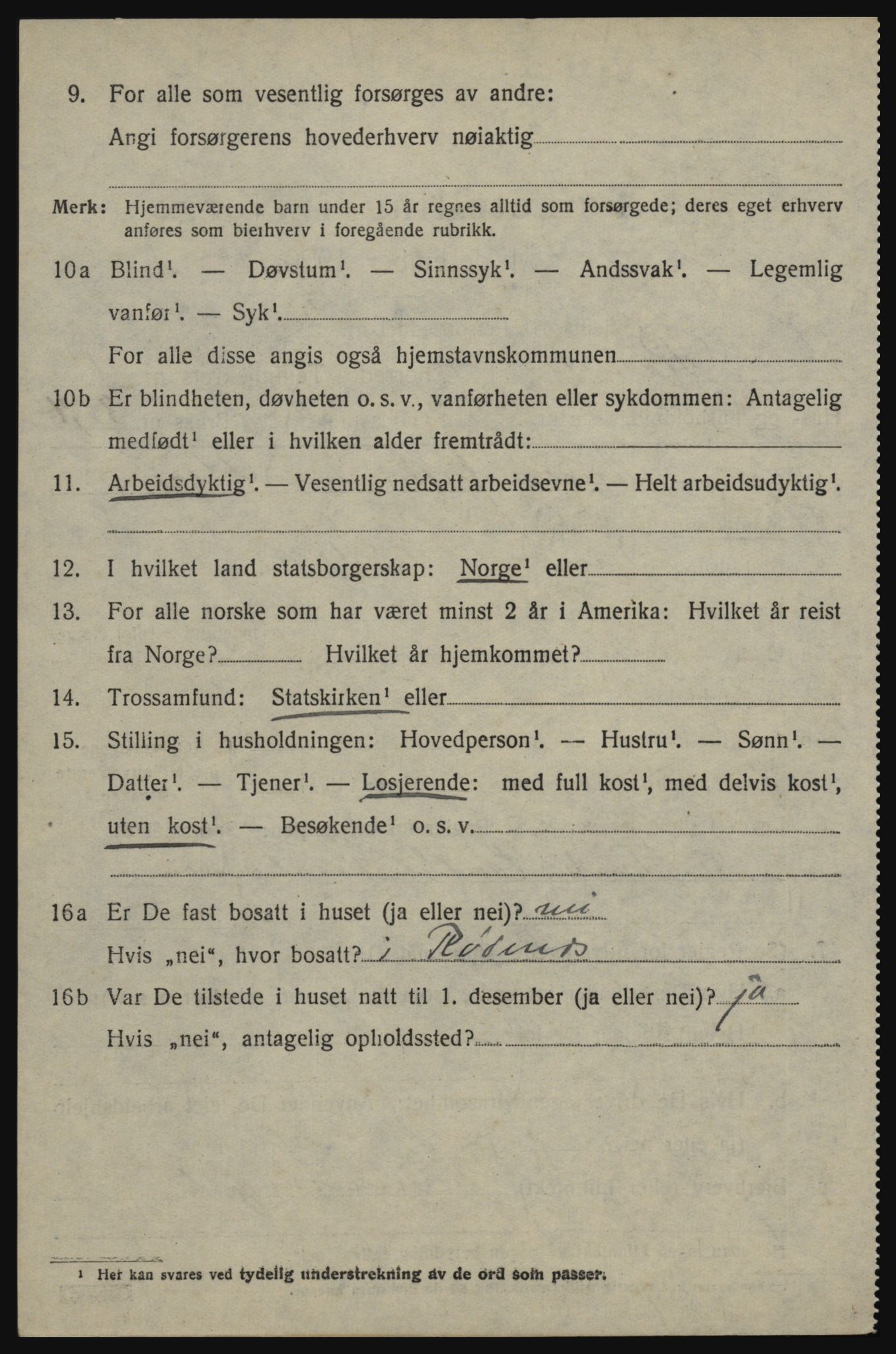 SAO, 1920 census for Rødenes, 1920, p. 1095