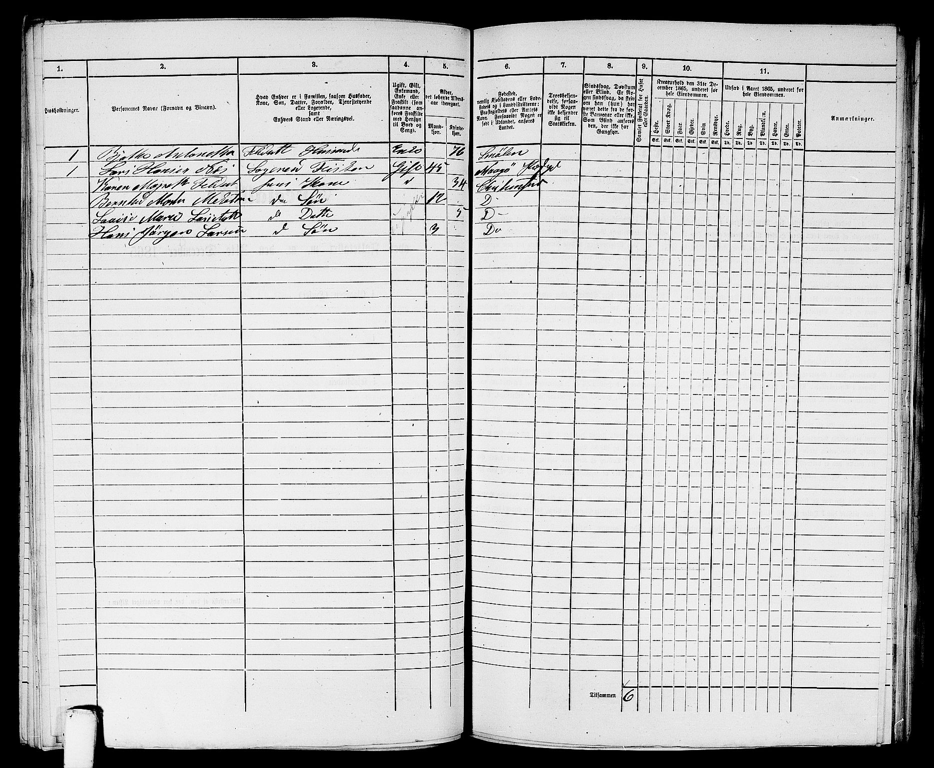 RA, 1865 census for Kristiansund/Kristiansund, 1865, p. 695