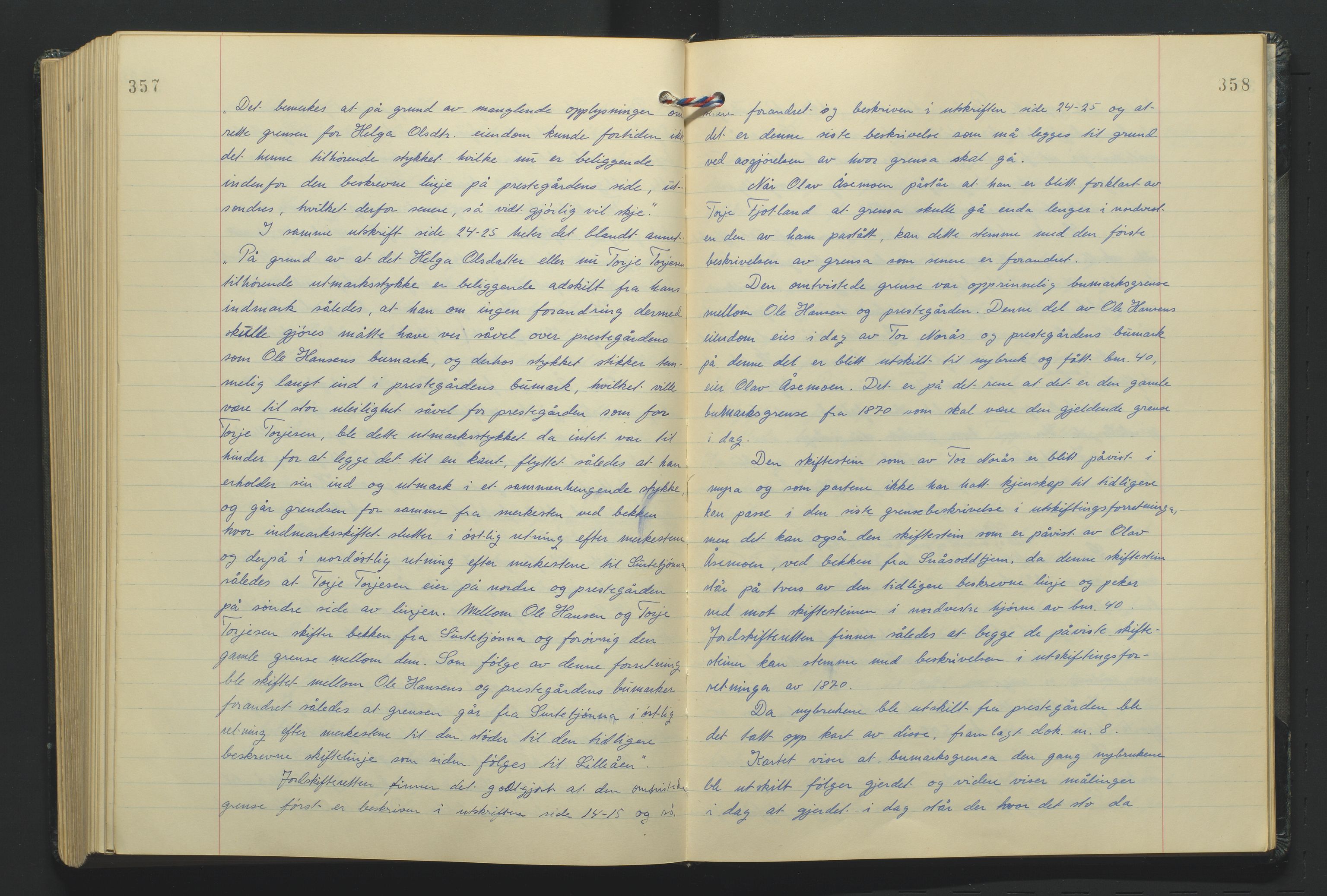 Lista jordskifterett, AV/SAK-1541-0005/F/Fa/L0003: Jordskifterettsbok Flekkefjord domssokn, med gårdsregister nr 9, 1956-1963, p. 357-358