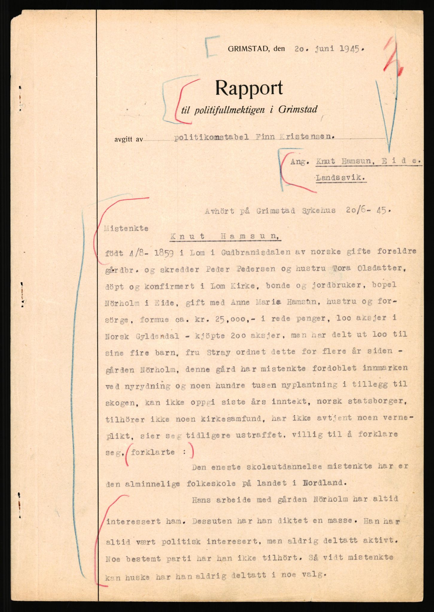 Landssvikarkivet, Arendal politikammer, AV/RA-S-3138-25/D/Dc, 1945-1951, p. 27