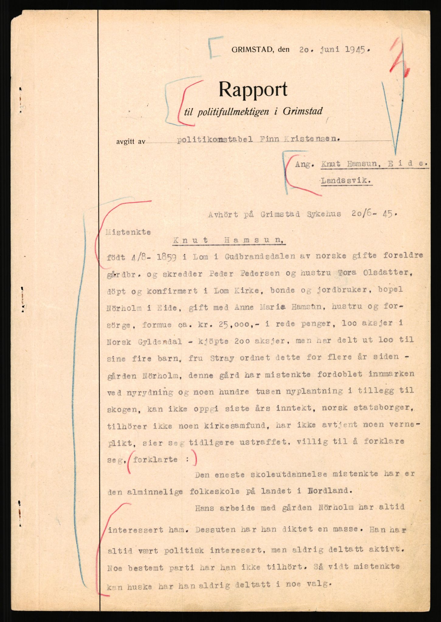 Landssvikarkivet, Arendal politikammer, RA/S-3138-25/D/Dc/L0029: Anr. 192/45, 1945-1951, p. 27