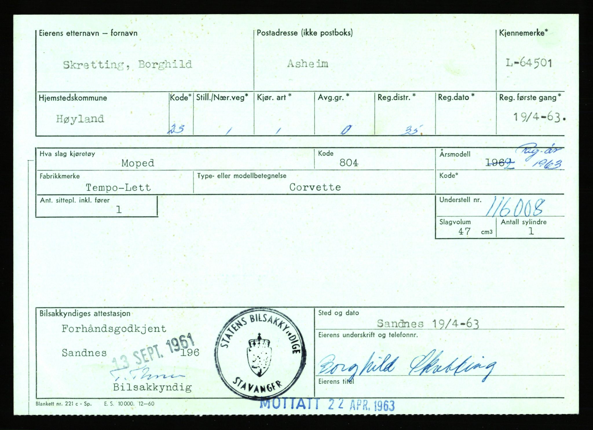 Stavanger trafikkstasjon, AV/SAST-A-101942/0/F/L0064: L-63800 - L-65399, 1930-1971, p. 1332