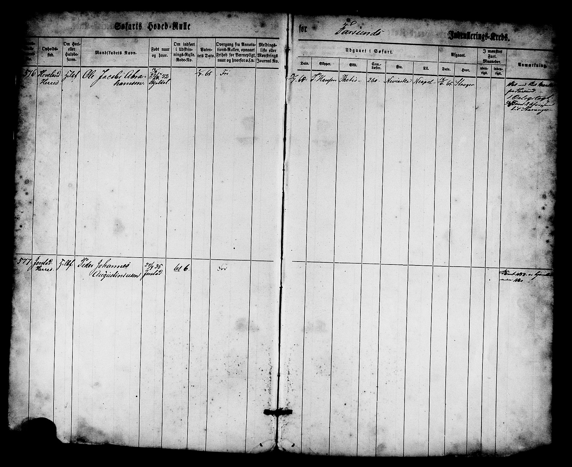 Farsund mønstringskrets, SAK/2031-0017/F/Fb/L0014: Hovedrulle nr 575-1148, Z-6, 1860-1869, p. 3