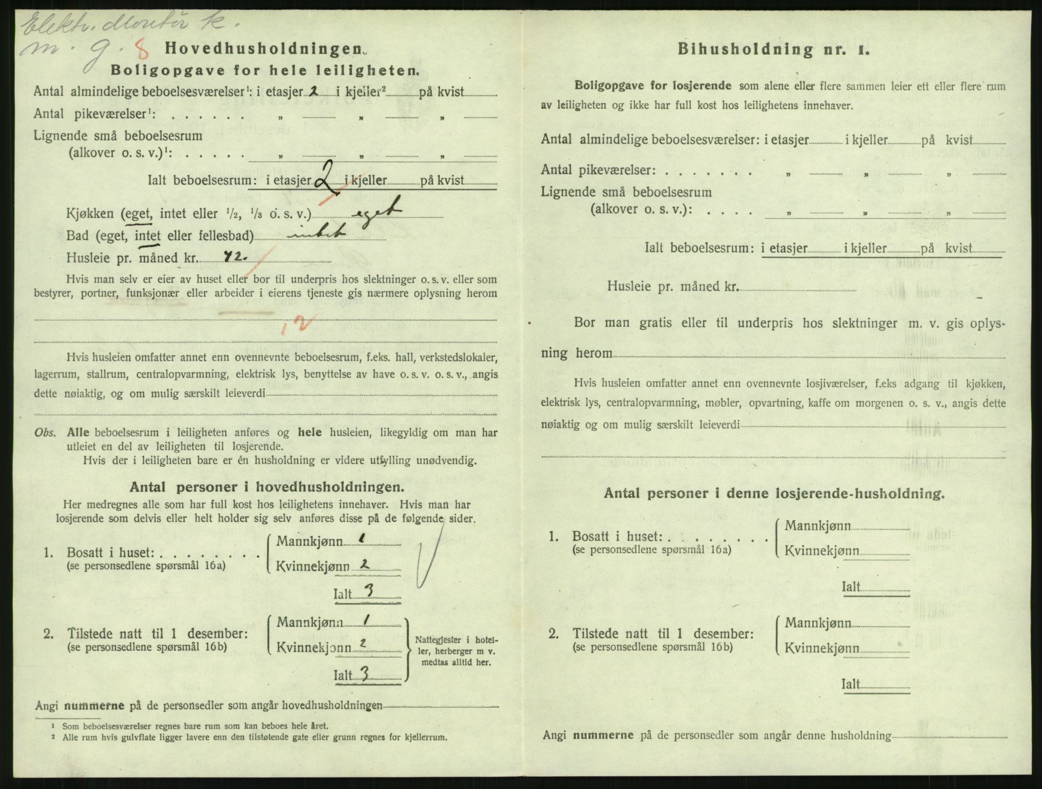 SAH, 1920 census for Lillehammer, 1920, p. 2921