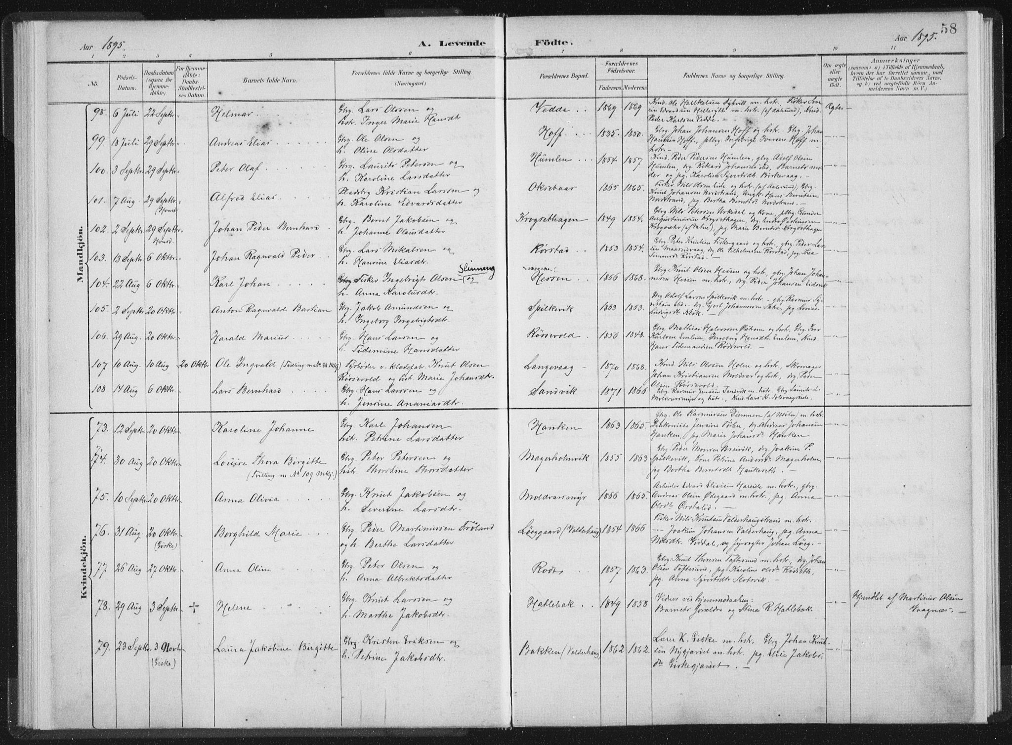 Ministerialprotokoller, klokkerbøker og fødselsregistre - Møre og Romsdal, AV/SAT-A-1454/528/L0405: Parish register (official) no. 528A14, 1891-1906, p. 58