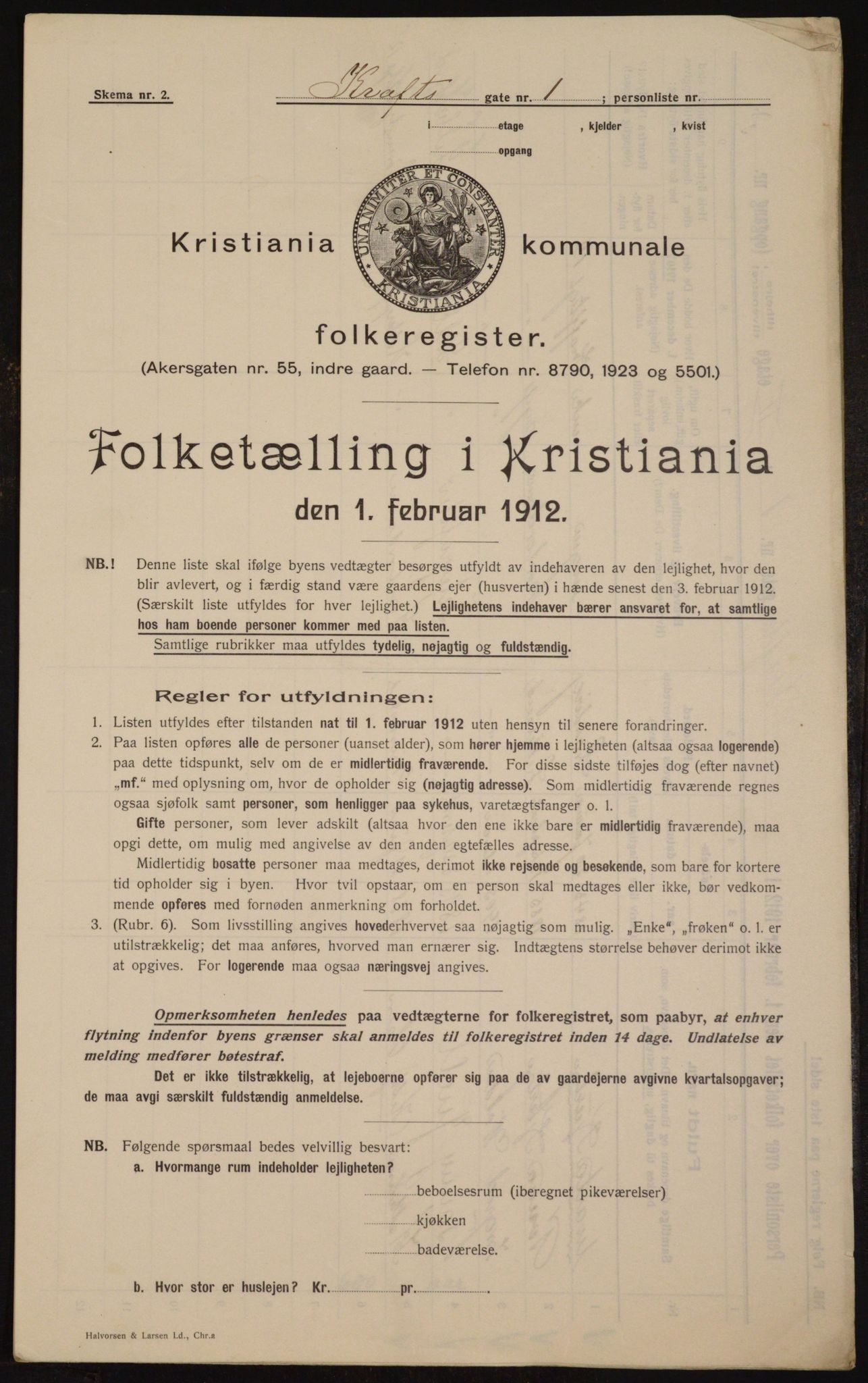 OBA, Municipal Census 1912 for Kristiania, 1912, p. 54156