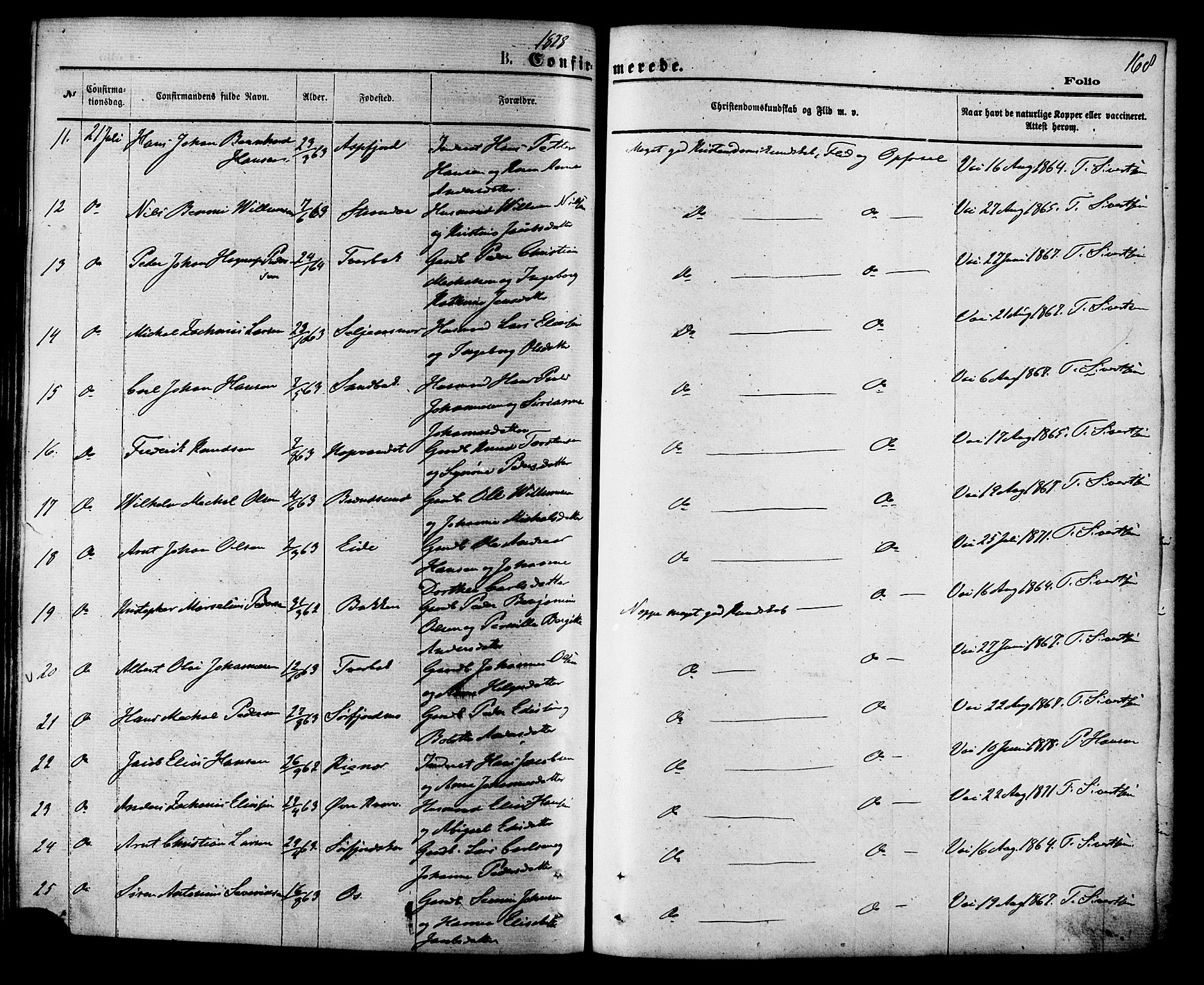 Ministerialprotokoller, klokkerbøker og fødselsregistre - Nordland, SAT/A-1459/853/L0771: Parish register (official) no. 853A10, 1870-1881, p. 168