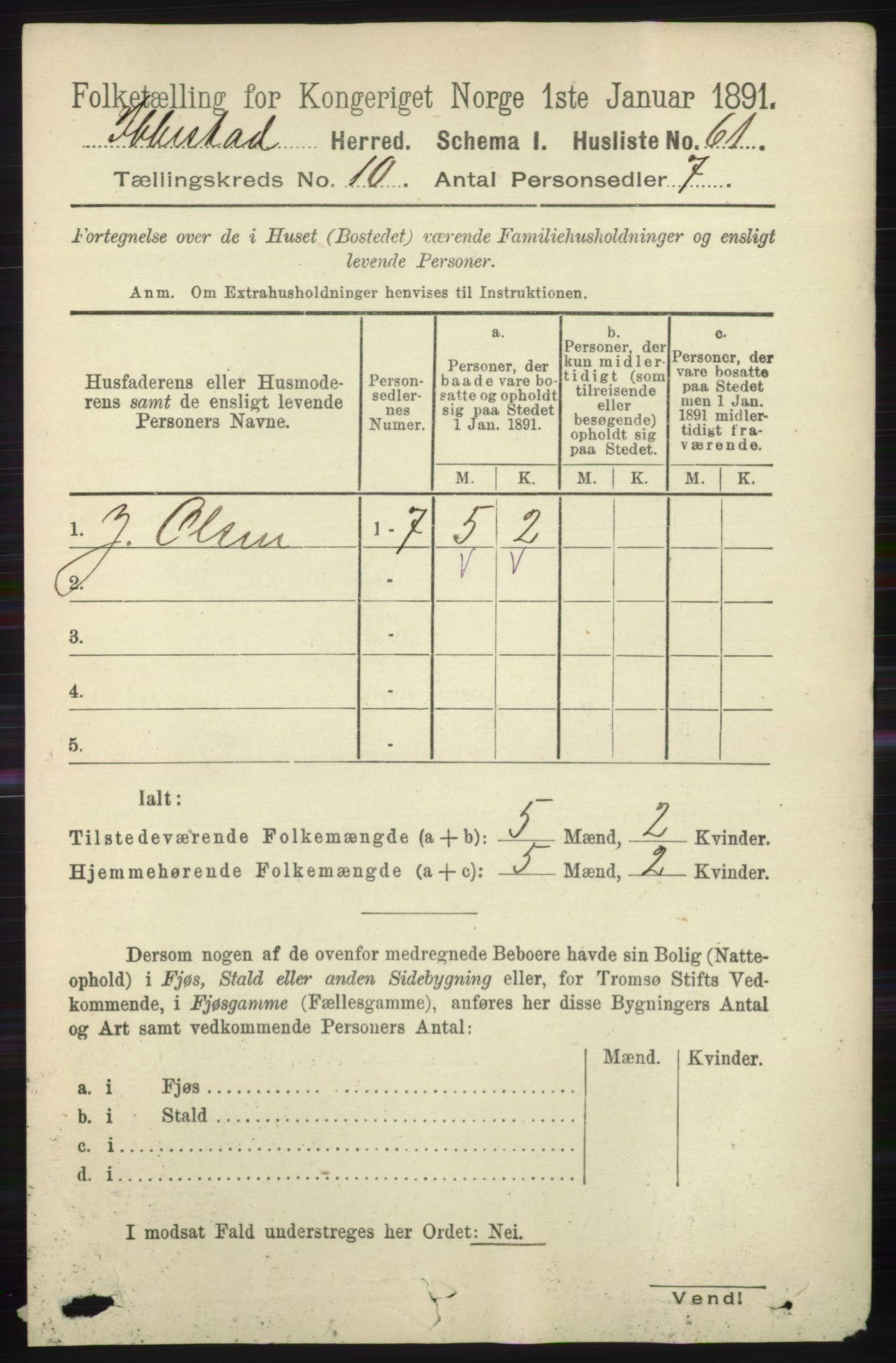 RA, 1891 census for 1917 Ibestad, 1891, p. 6835