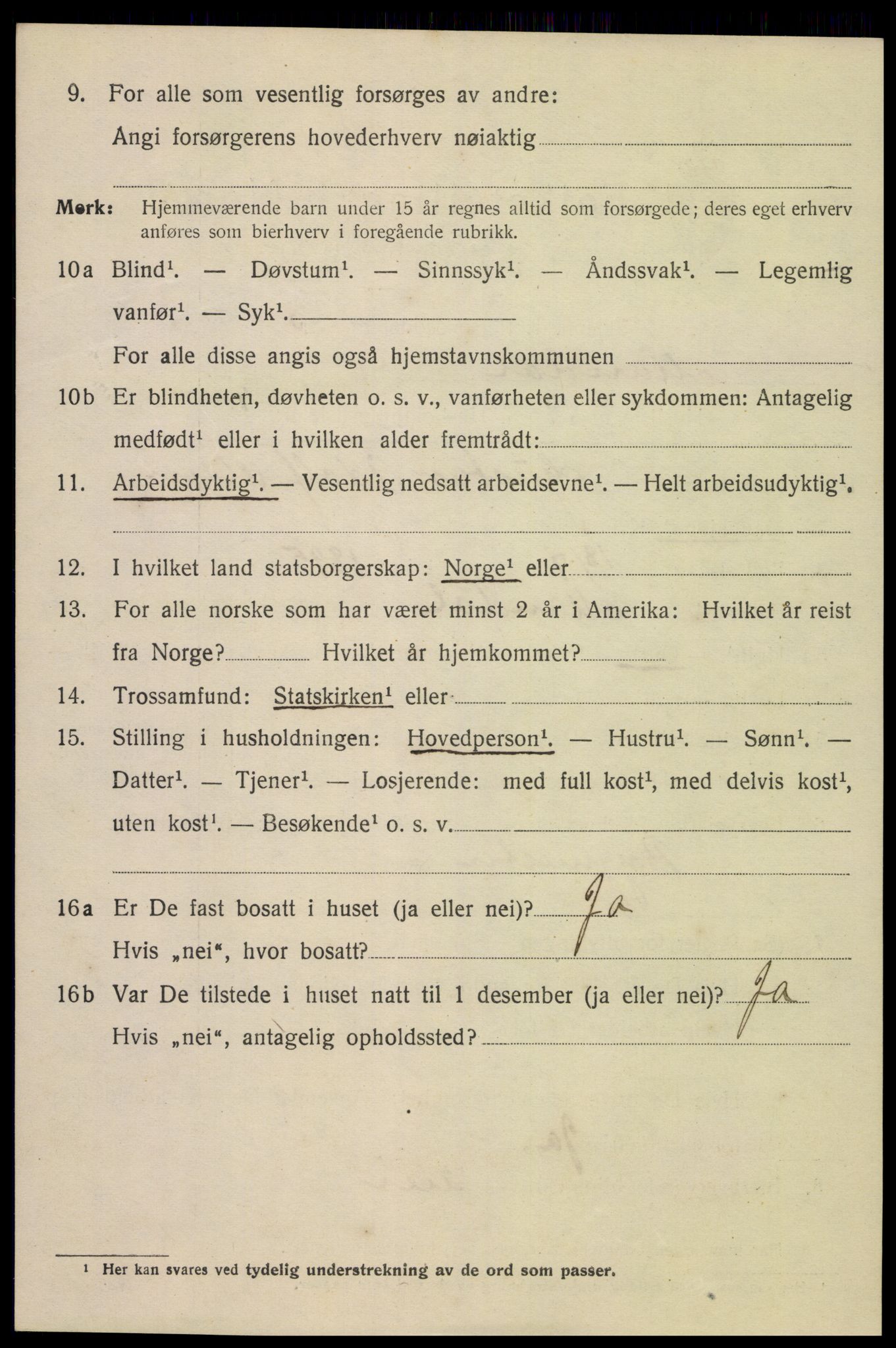 SAK, 1920 census for Mandal, 1920, p. 7226