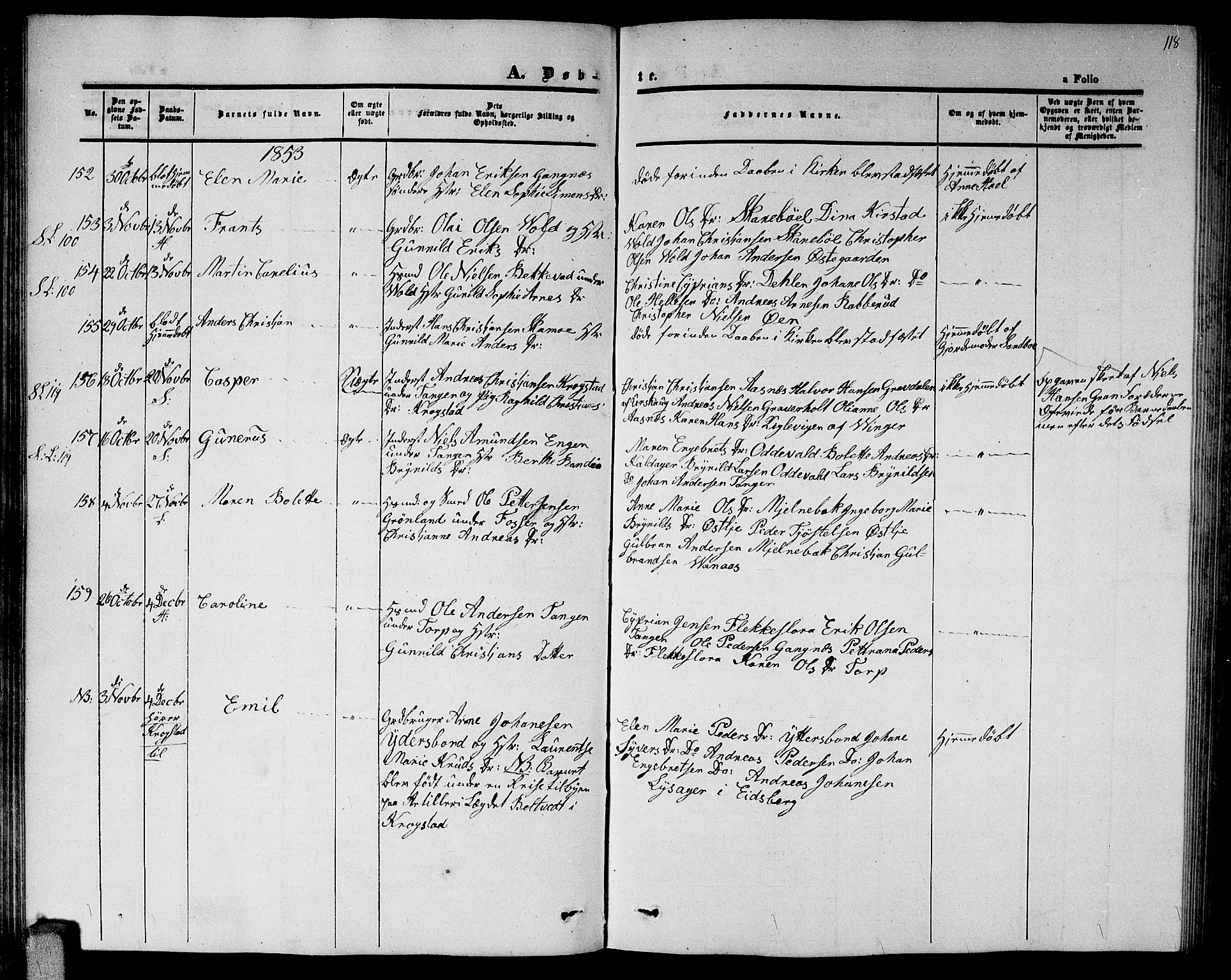 Høland prestekontor Kirkebøker, AV/SAO-A-10346a/G/Ga/L0003: Parish register (copy) no. I 3, 1846-1853, p. 118