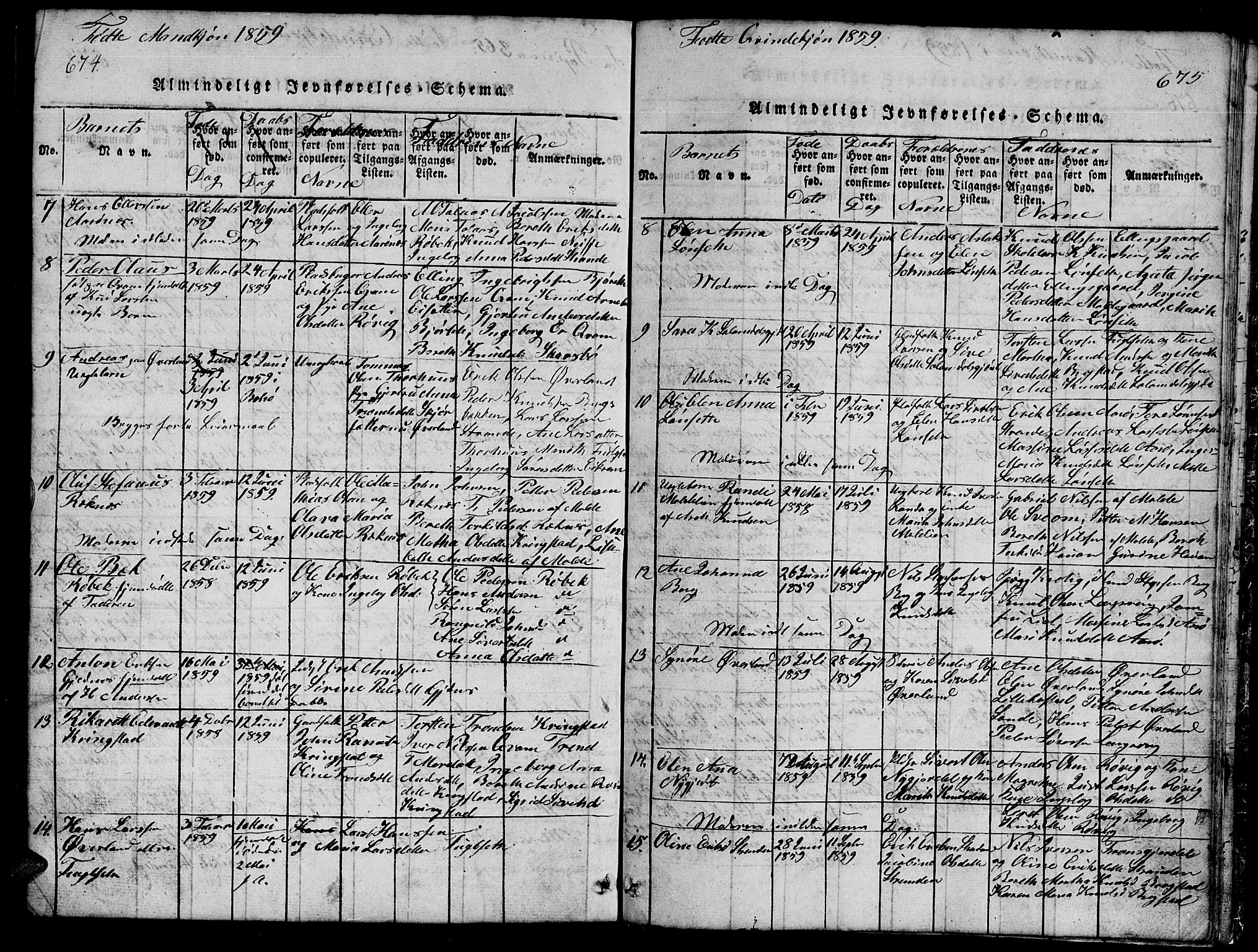 Ministerialprotokoller, klokkerbøker og fødselsregistre - Møre og Romsdal, AV/SAT-A-1454/555/L0665: Parish register (copy) no. 555C01, 1818-1868, p. 674-675