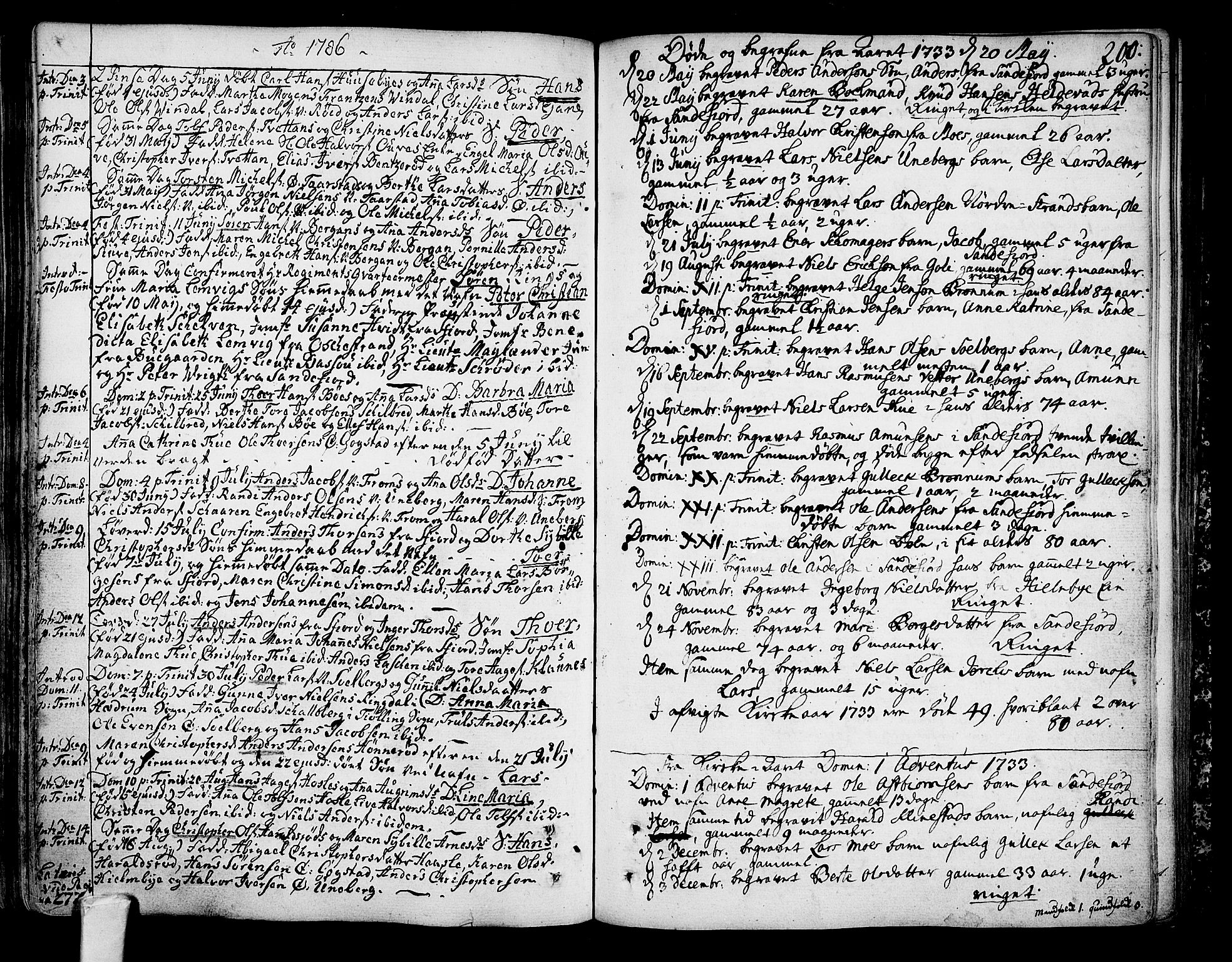 Sandar kirkebøker, AV/SAKO-A-243/F/Fa/L0002: Parish register (official) no. 2, 1733-1788, p. 200