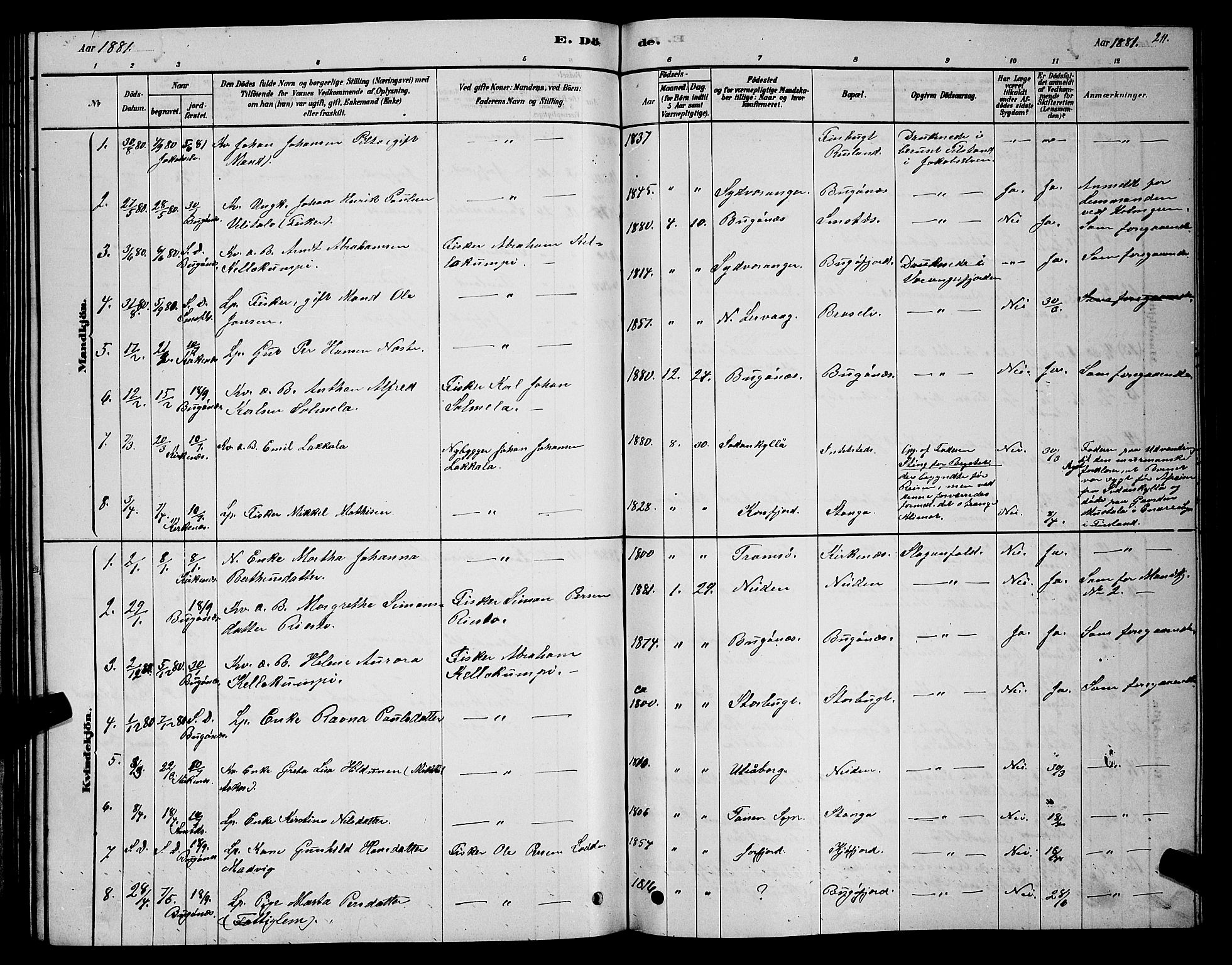 Sør-Varanger sokneprestkontor, AV/SATØ-S-1331/H/Hb/L0003klokker: Parish register (copy) no. 3, 1878-1891, p. 211