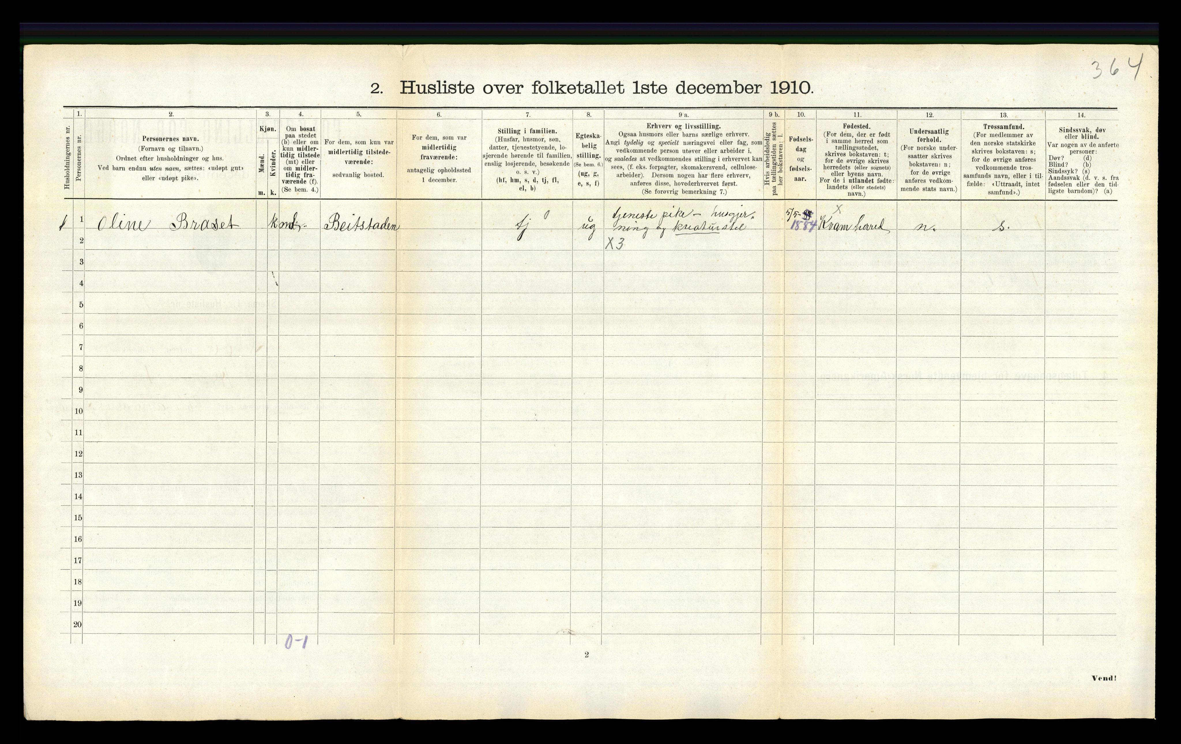RA, 1910 census for Stod, 1910, p. 146