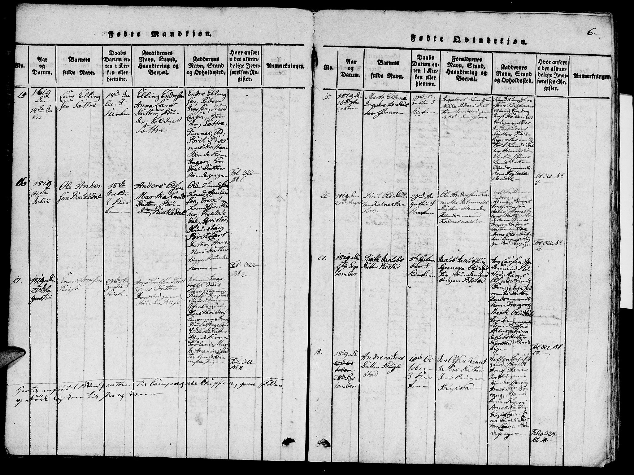 Ministerialprotokoller, klokkerbøker og fødselsregistre - Møre og Romsdal, AV/SAT-A-1454/515/L0207: Parish register (official) no. 515A03, 1819-1829, p. 6