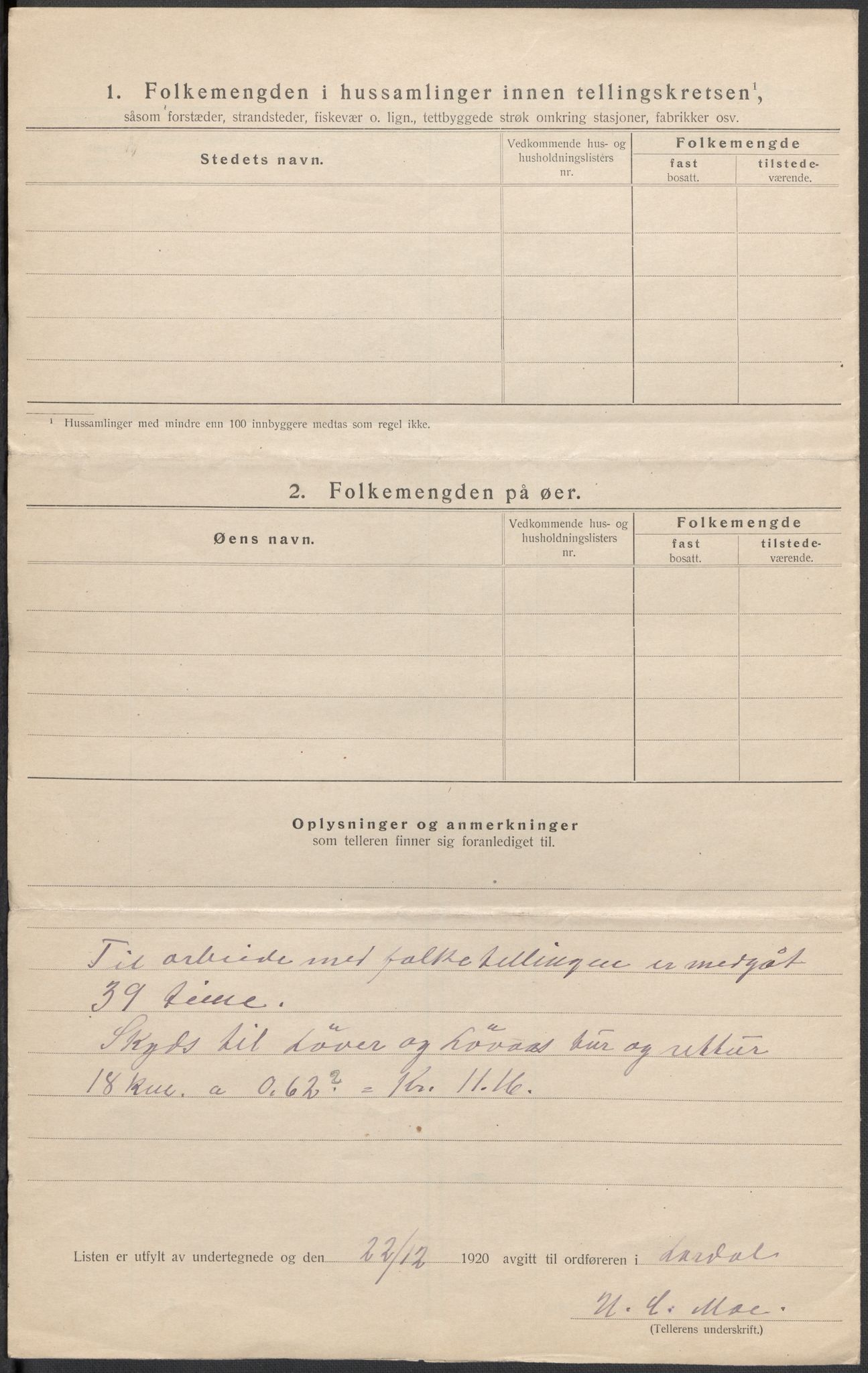 SAKO, 1920 census for Lardal, 1920, p. 34