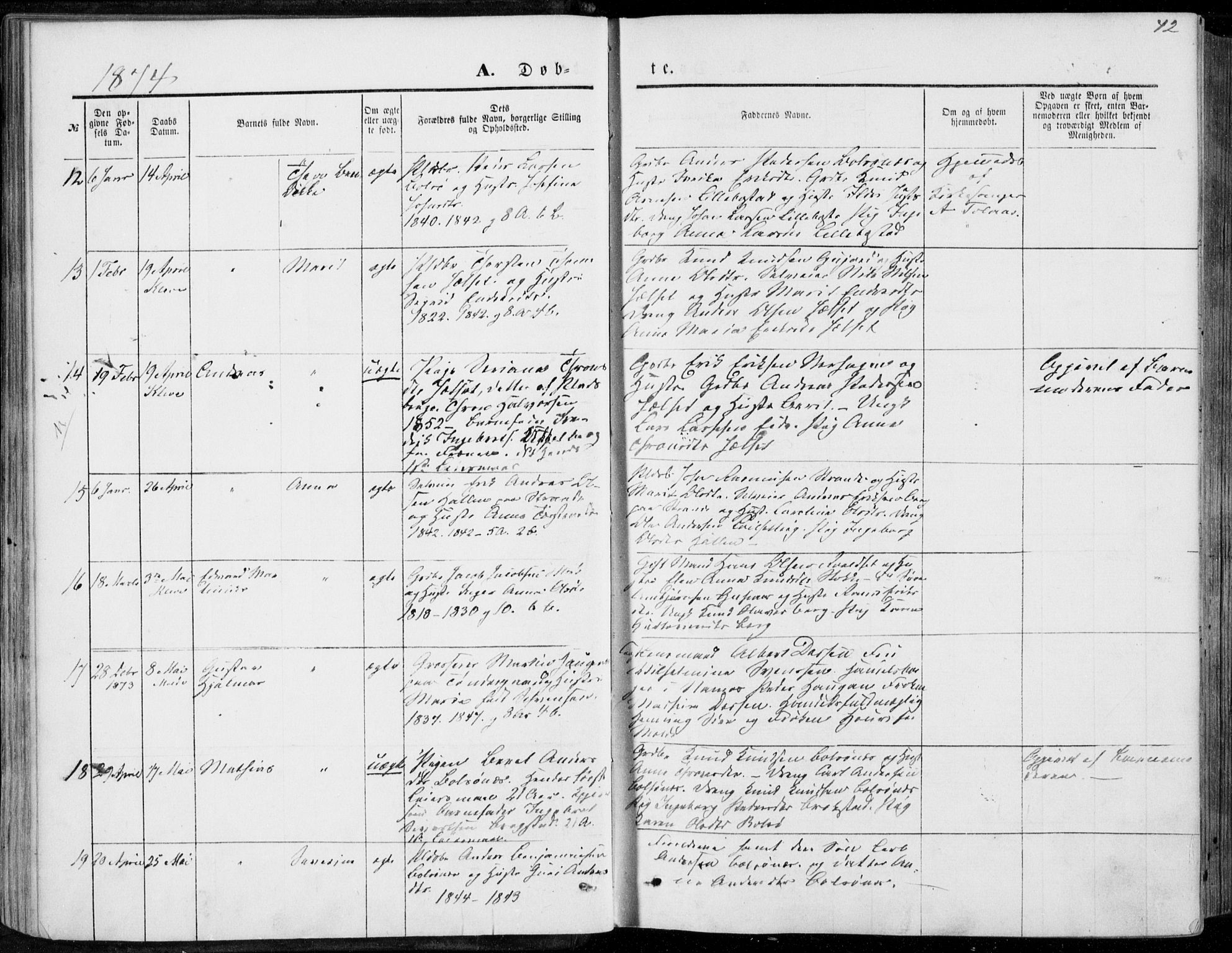 Ministerialprotokoller, klokkerbøker og fødselsregistre - Møre og Romsdal, AV/SAT-A-1454/555/L0655: Parish register (official) no. 555A05, 1869-1886, p. 42