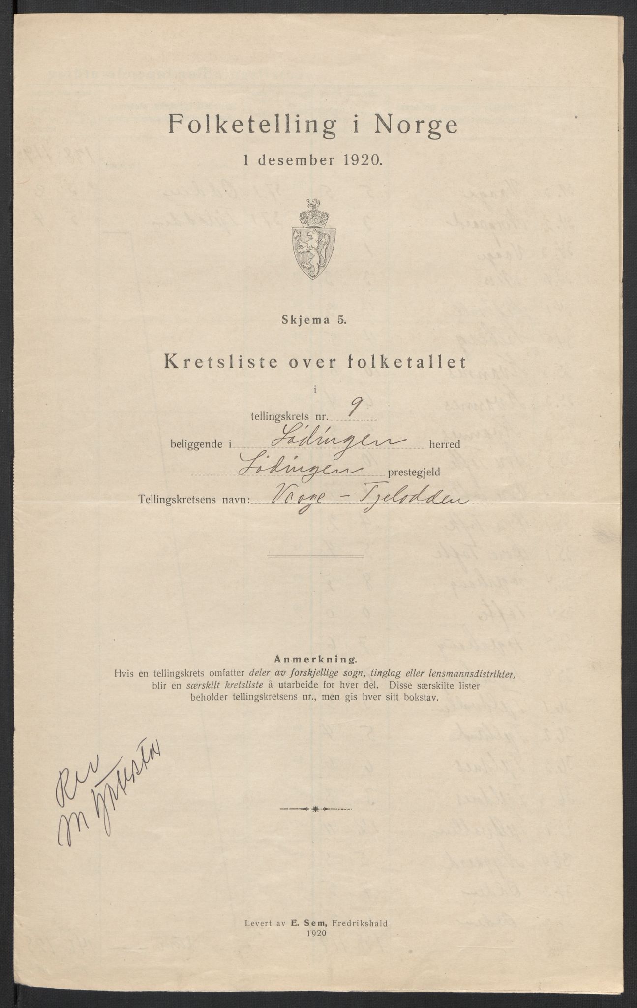 SAT, 1920 census for Lødingen, 1920, p. 30