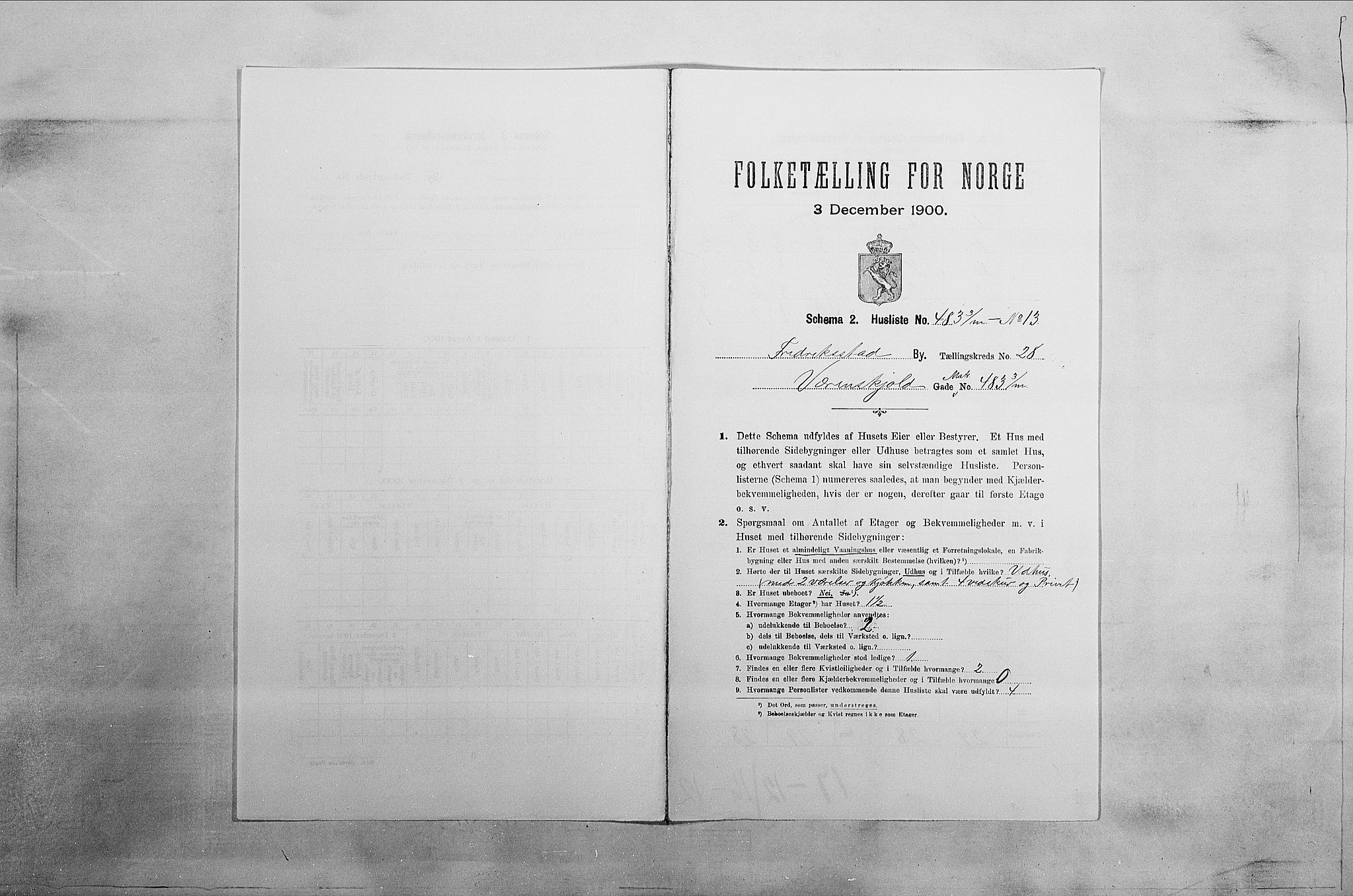 SAO, 1900 census for Fredrikstad, 1900