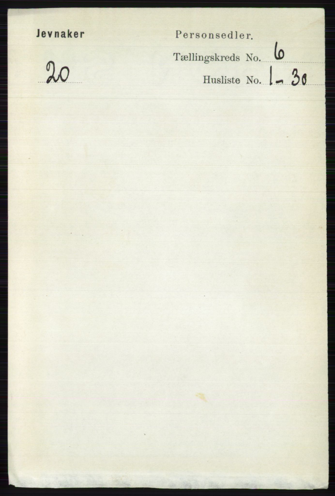 RA, 1891 census for 0532 Jevnaker, 1891, p. 3100