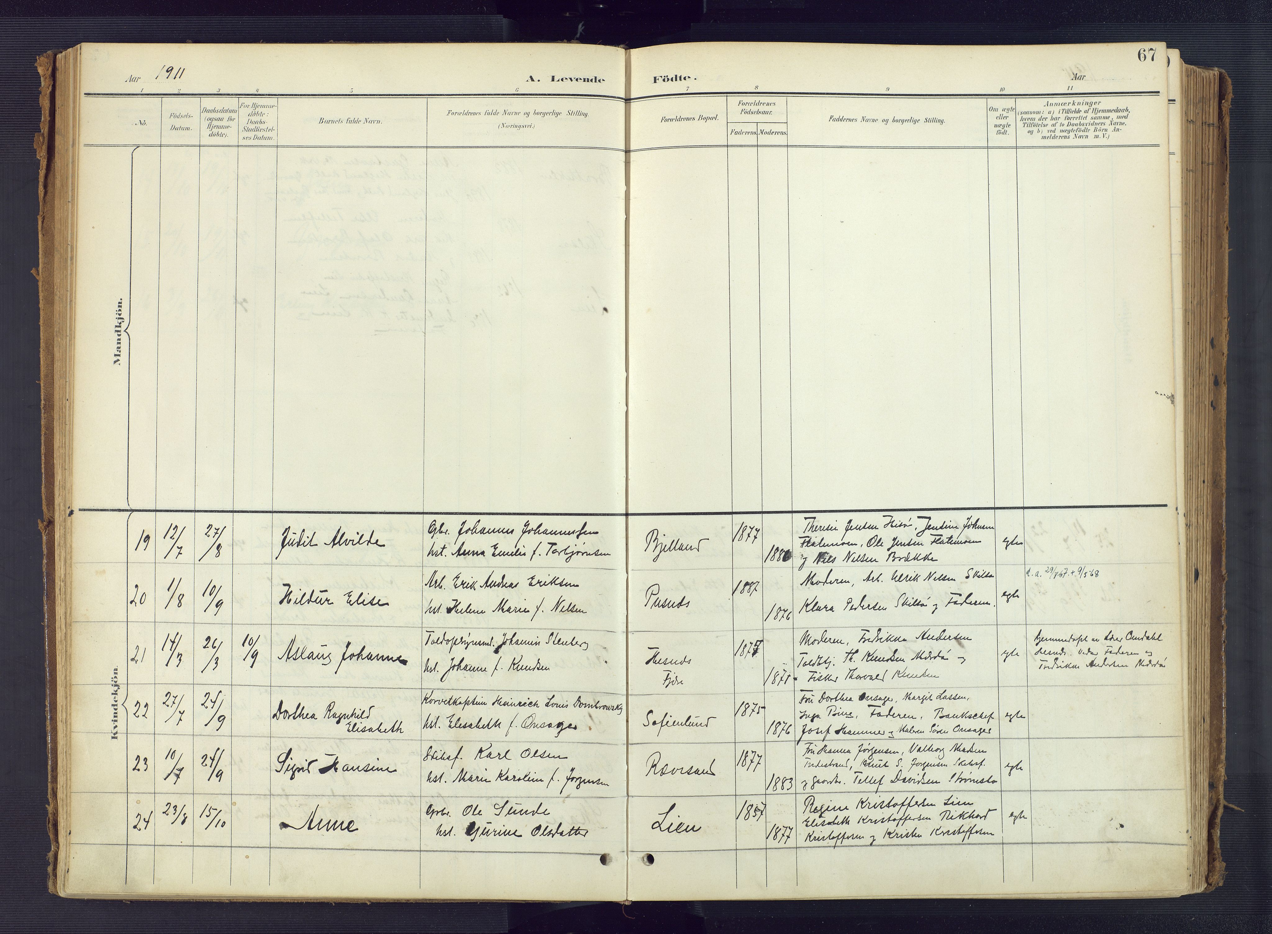 Tromøy sokneprestkontor, AV/SAK-1111-0041/F/Fa/L0010: Parish register (official) no. A 10, 1896-1912, p. 67