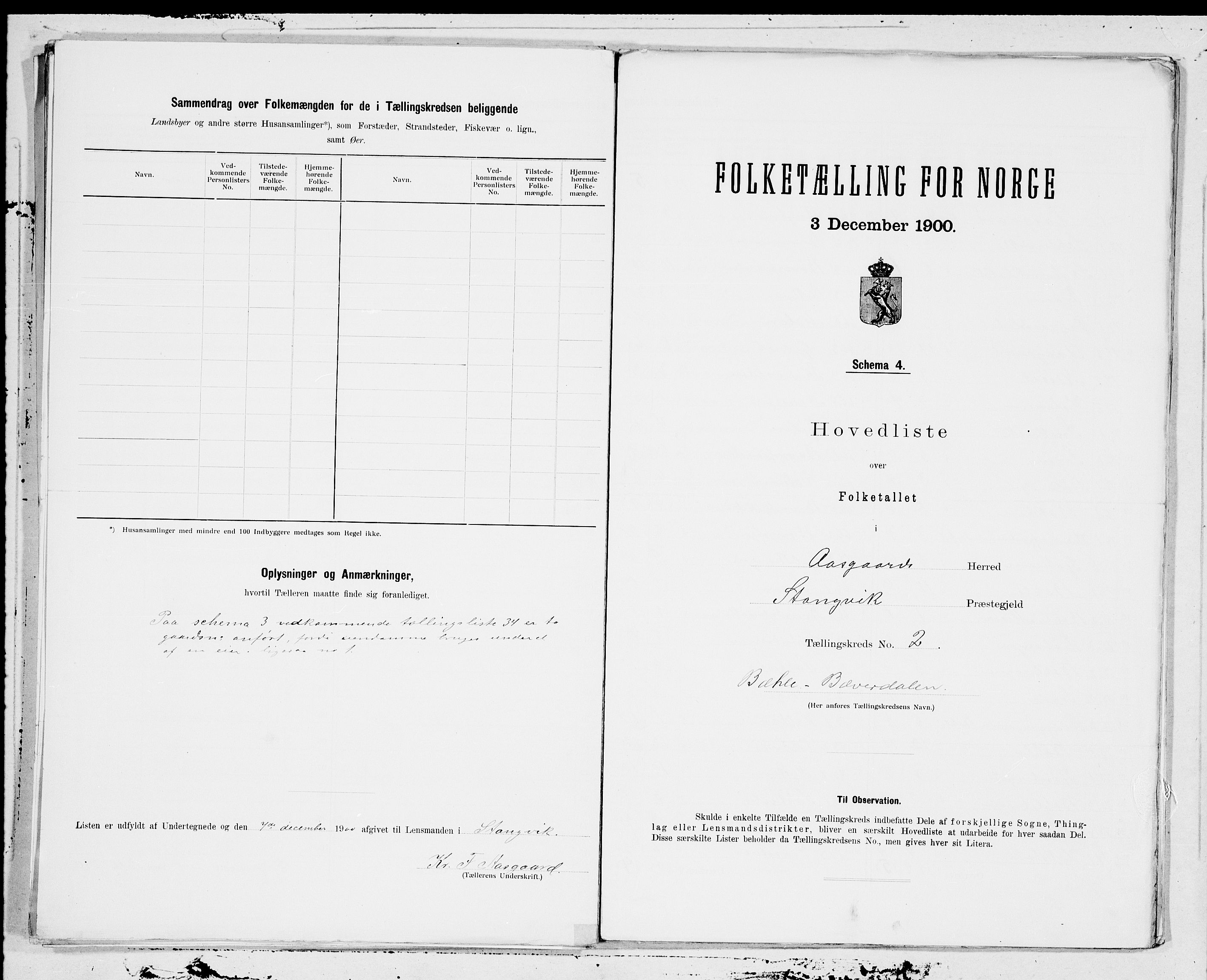 SAT, 1900 census for Åsskard, 1900, p. 4