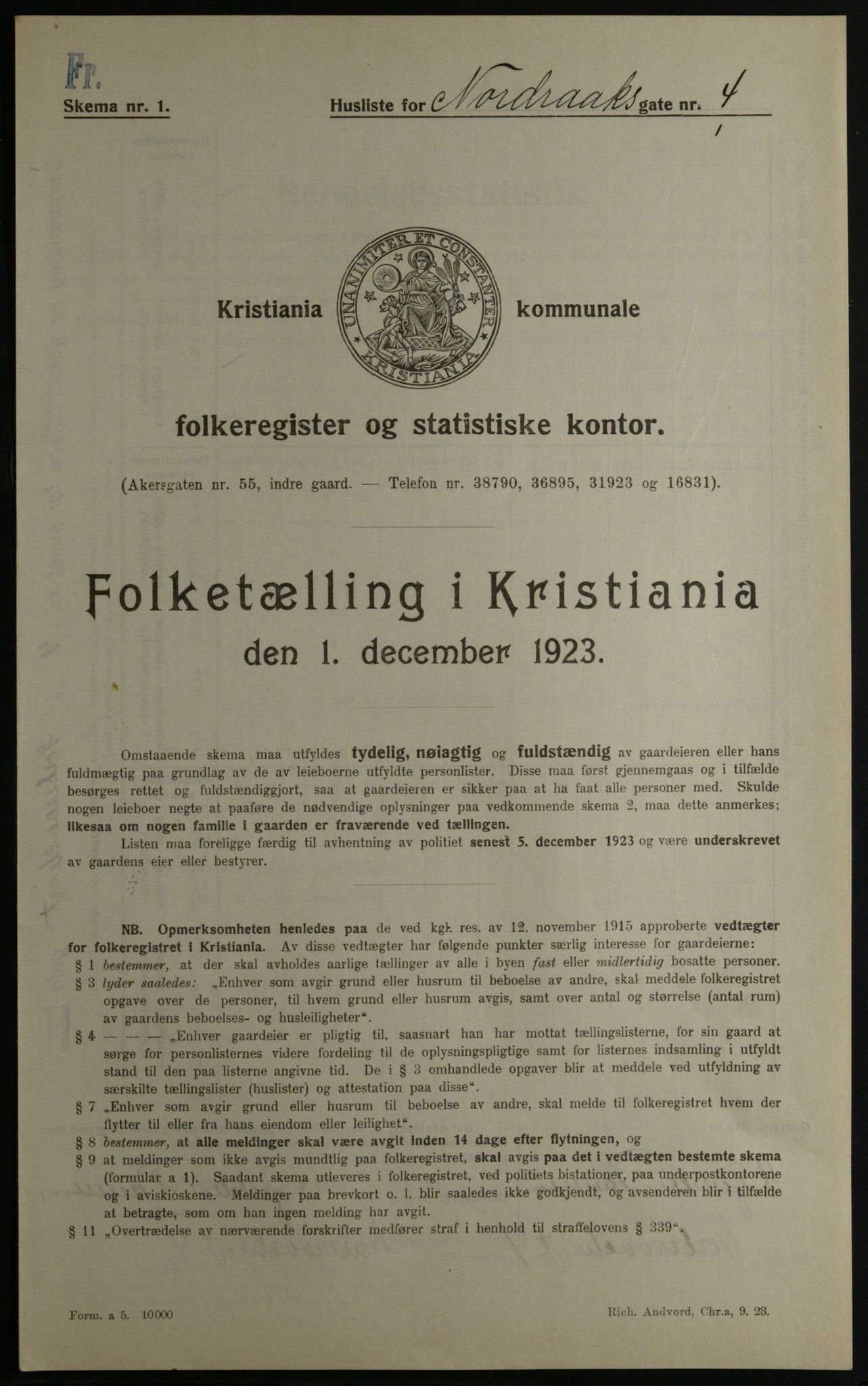 OBA, Municipal Census 1923 for Kristiania, 1923, p. 80595