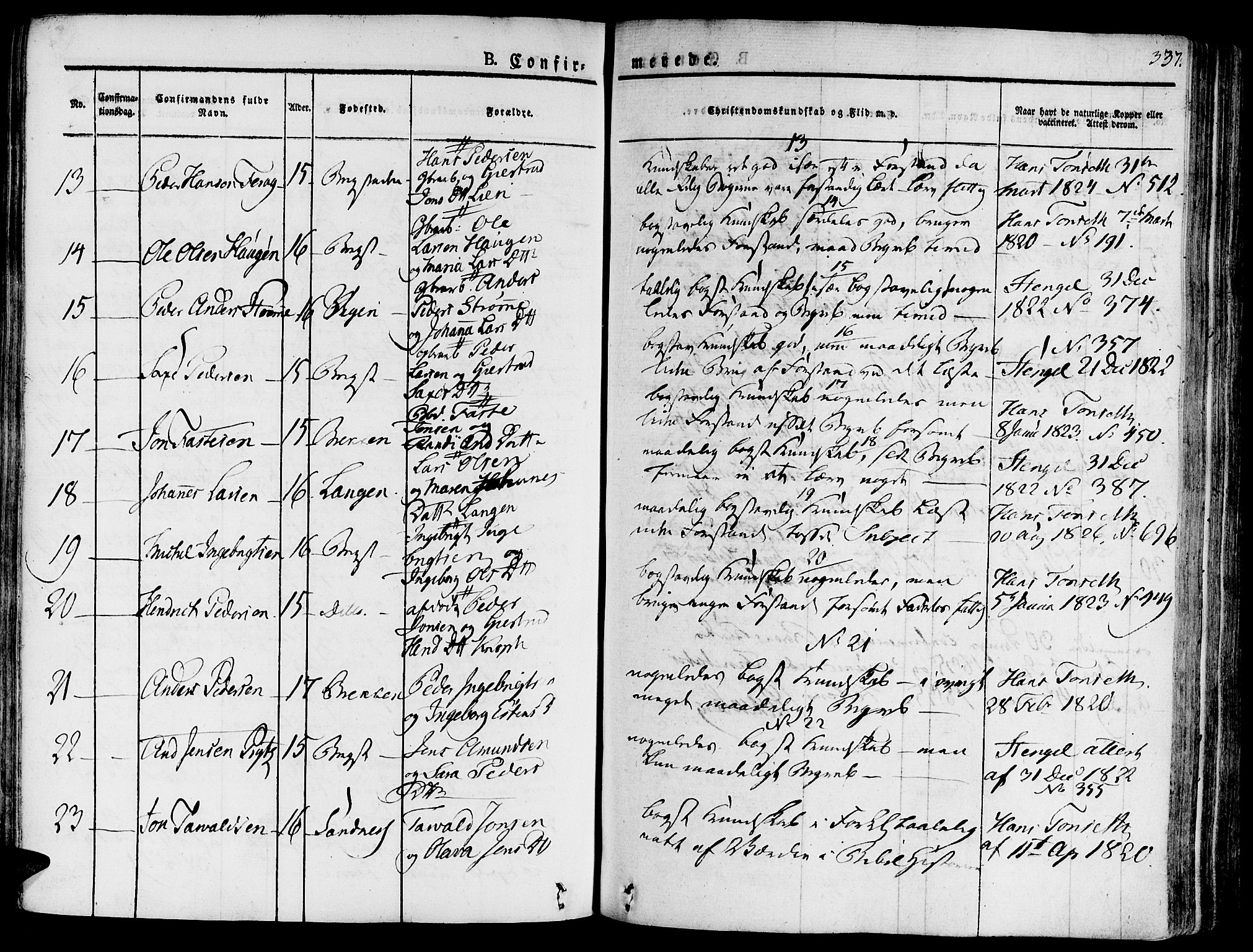 Ministerialprotokoller, klokkerbøker og fødselsregistre - Sør-Trøndelag, SAT/A-1456/681/L0930: Parish register (official) no. 681A08, 1829-1844, p. 337