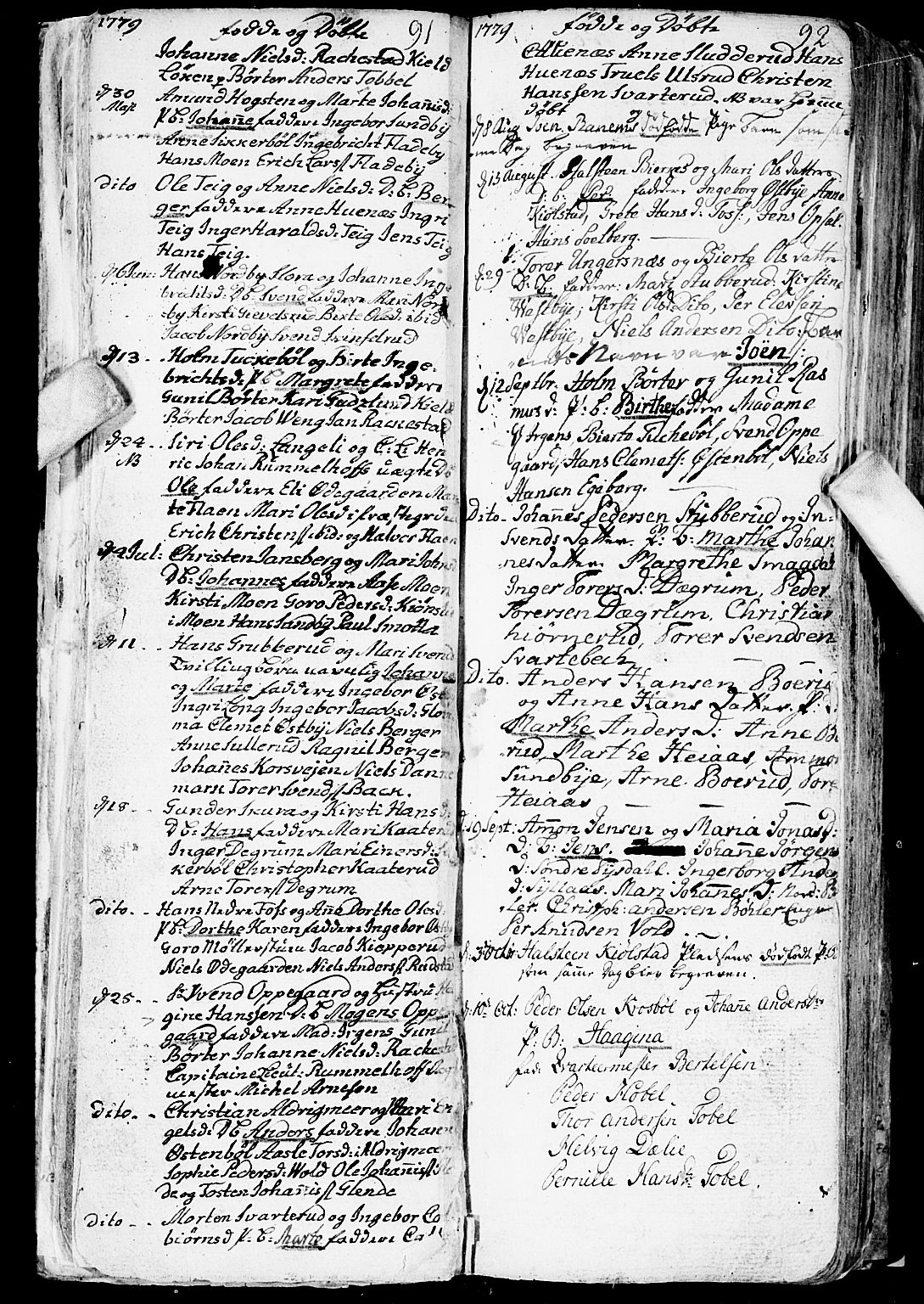 Enebakk prestekontor Kirkebøker, SAO/A-10171c/F/Fa/L0002: Parish register (official) no. I 2, 1755-1806, p. 91-92