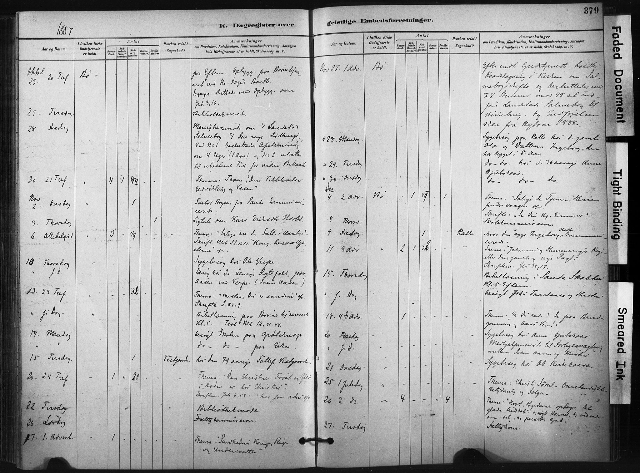 Bø kirkebøker, SAKO/A-257/F/Fa/L0010: Parish register (official) no. 10, 1880-1892, p. 379