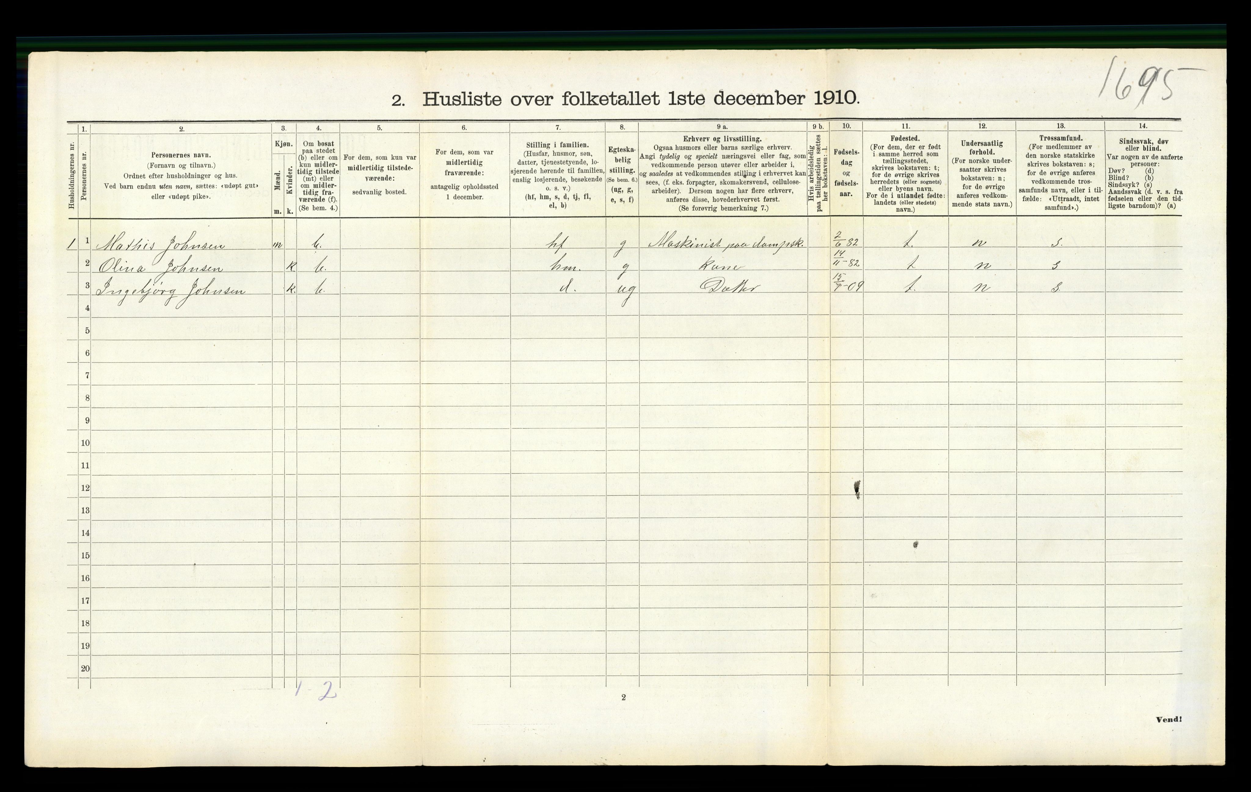 RA, 1910 census for Fjelberg, 1910, p. 1066