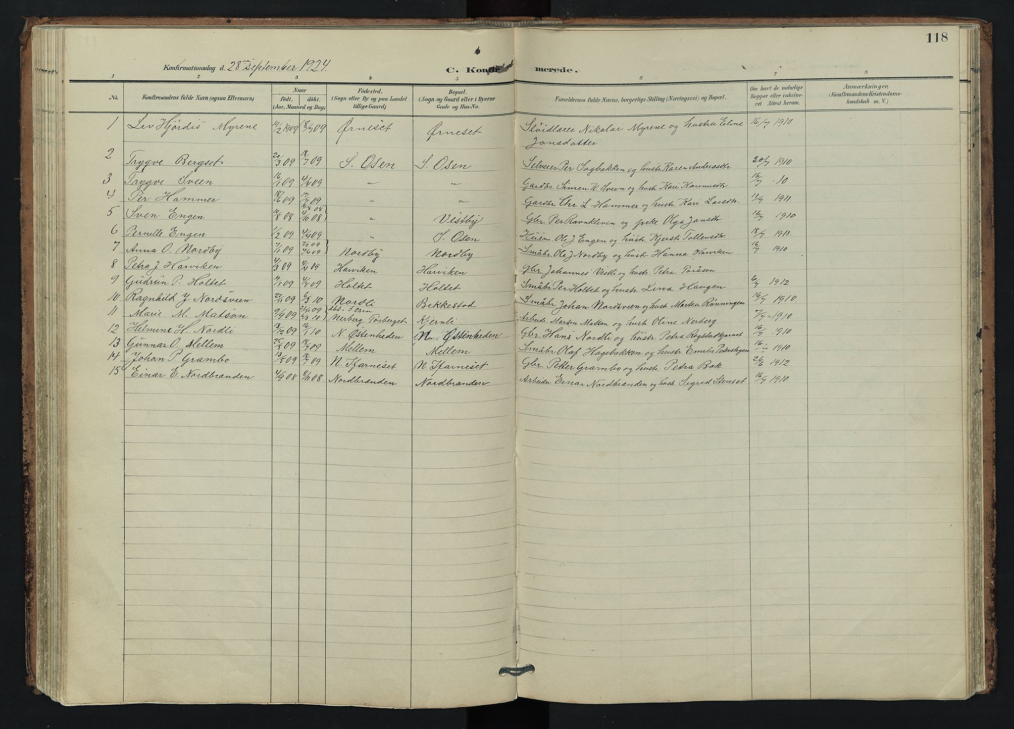 Trysil prestekontor, AV/SAH-PREST-046/H/Ha/Hab/L0007: Parish register (copy) no. 7, 1896-1948, p. 118