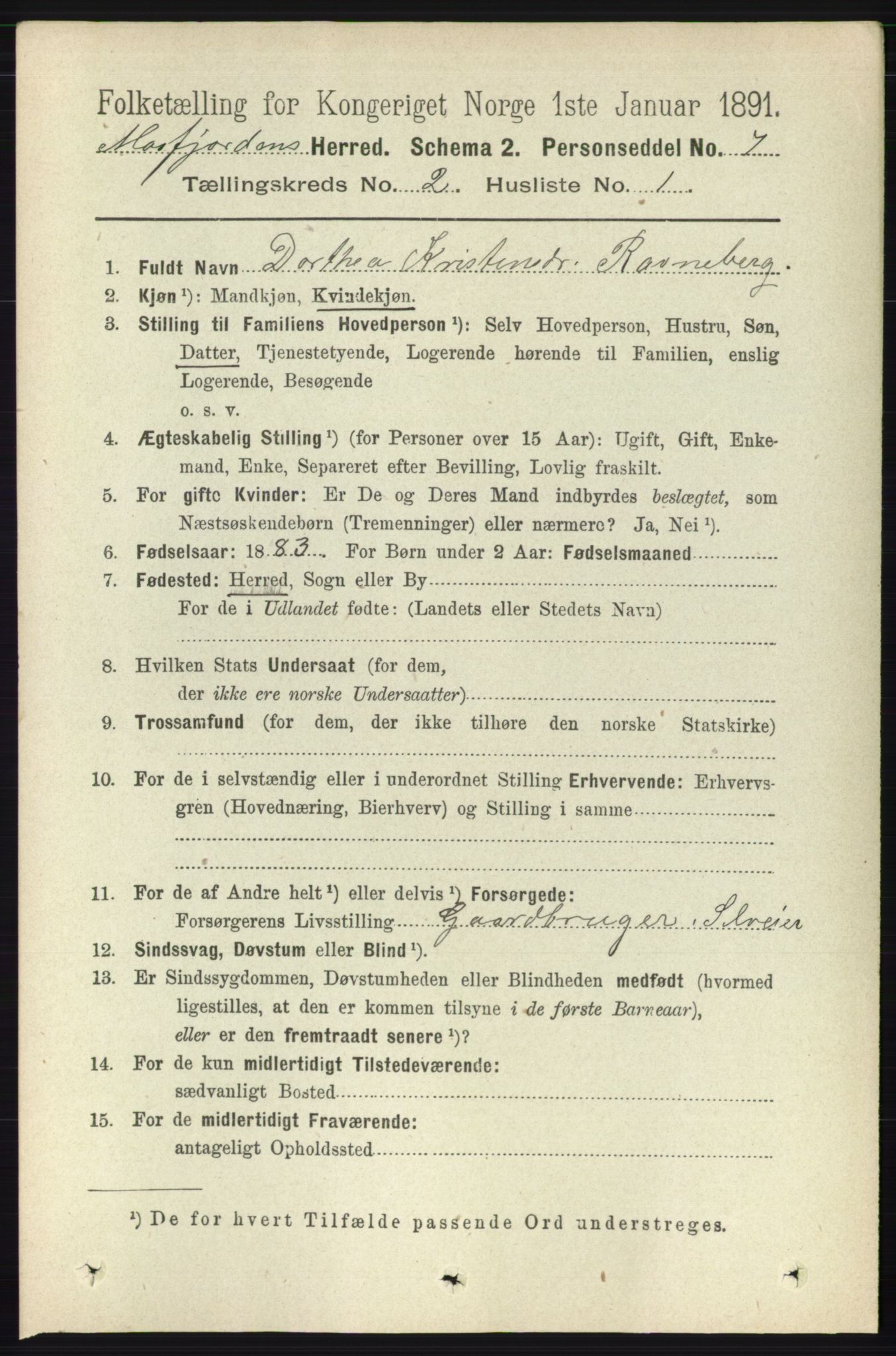 RA, 1891 census for 1266 Masfjorden, 1891, p. 197