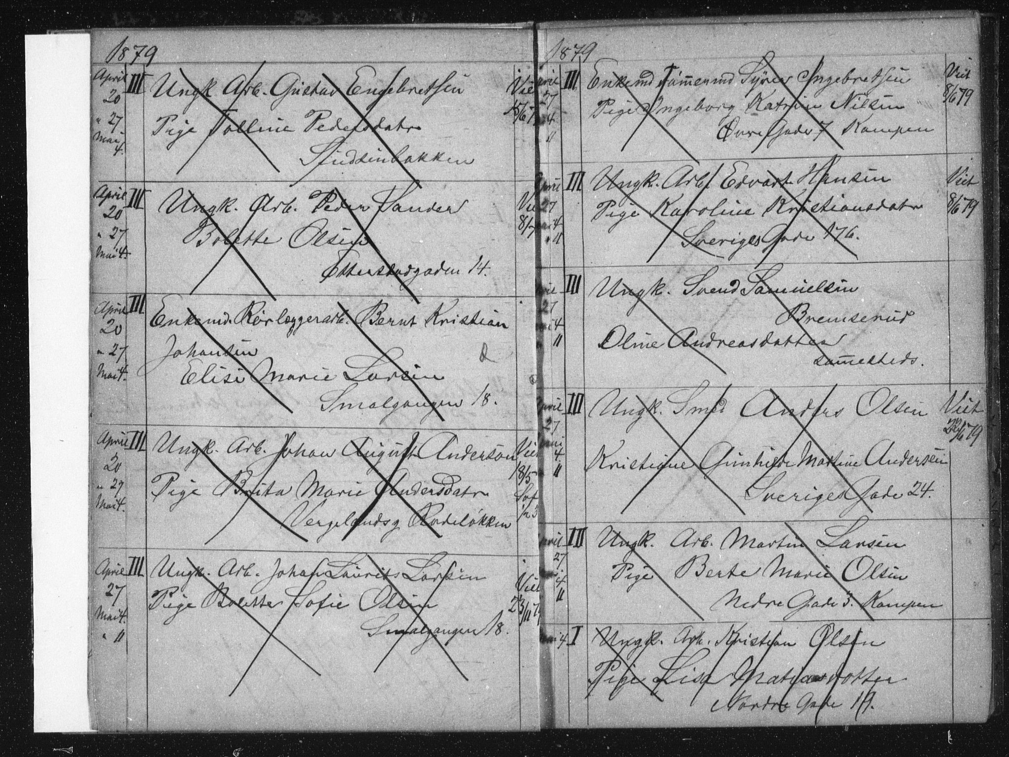 Østre Aker prestekontor Kirkebøker, AV/SAO-A-10840/H/Ha/L0005: Banns register no. I 5, 1879-1899