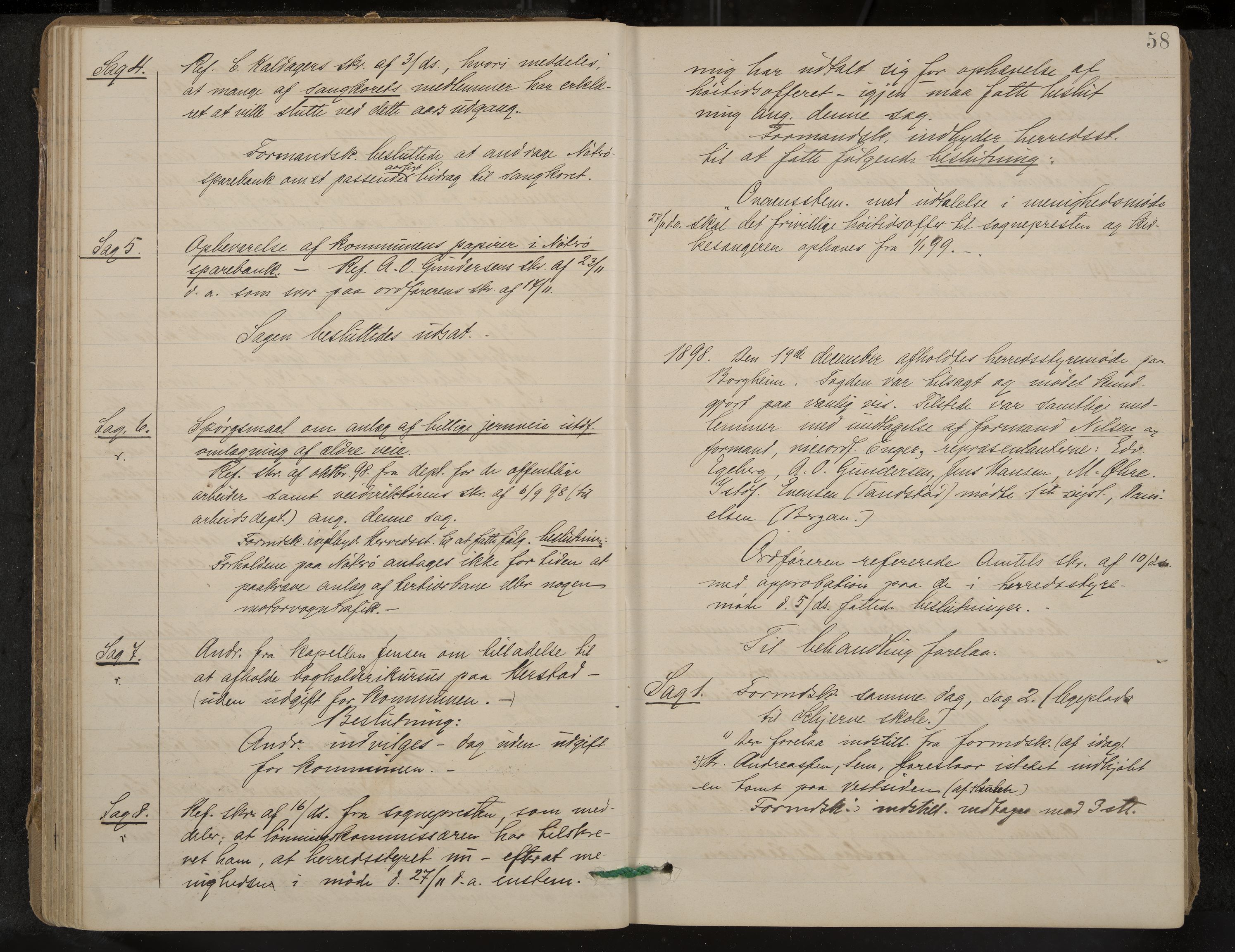 Nøtterøy formannskap og sentraladministrasjon, IKAK/0722021-1/A/Aa/L0005: Møtebok med register, 1896-1905, p. 58