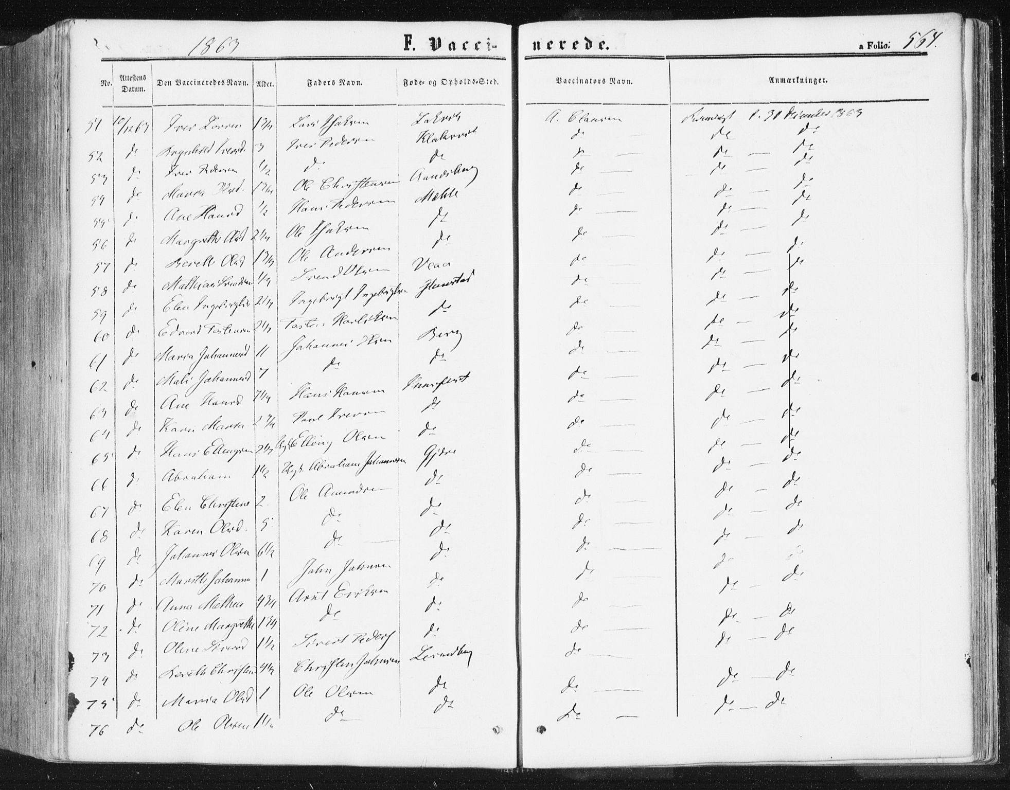 Ministerialprotokoller, klokkerbøker og fødselsregistre - Møre og Romsdal, AV/SAT-A-1454/578/L0905: Parish register (official) no. 578A04, 1859-1877, p. 564