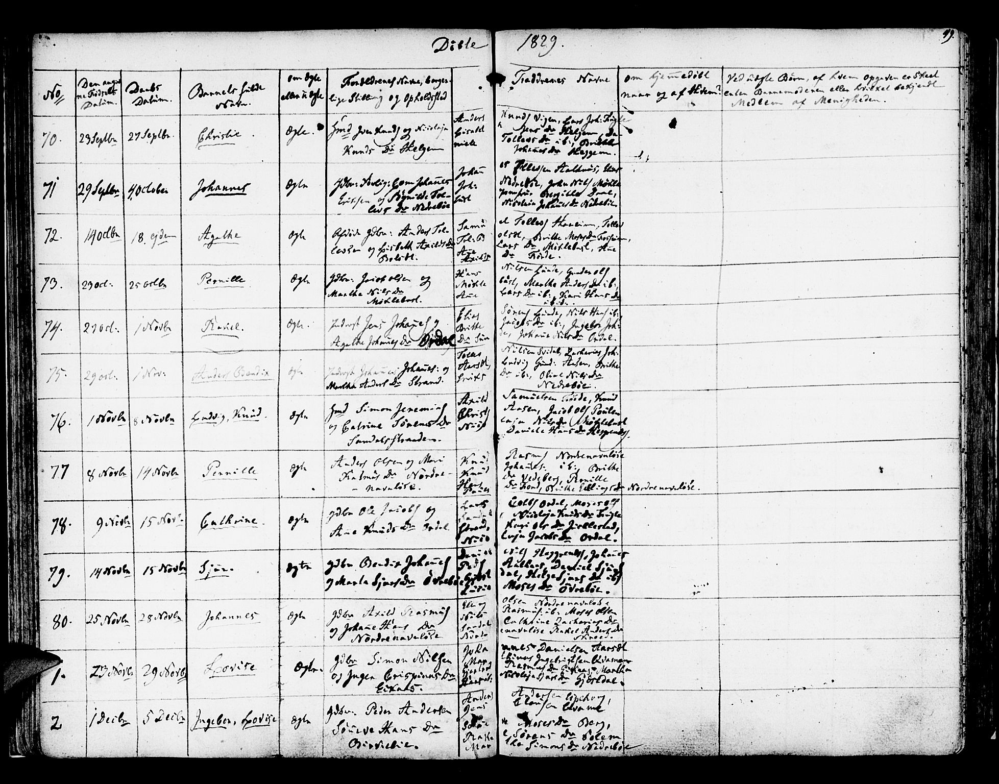 Jølster sokneprestembete, AV/SAB-A-80701/H/Haa/Haaa/L0008: Parish register (official) no. A 8, 1821-1833, p. 49