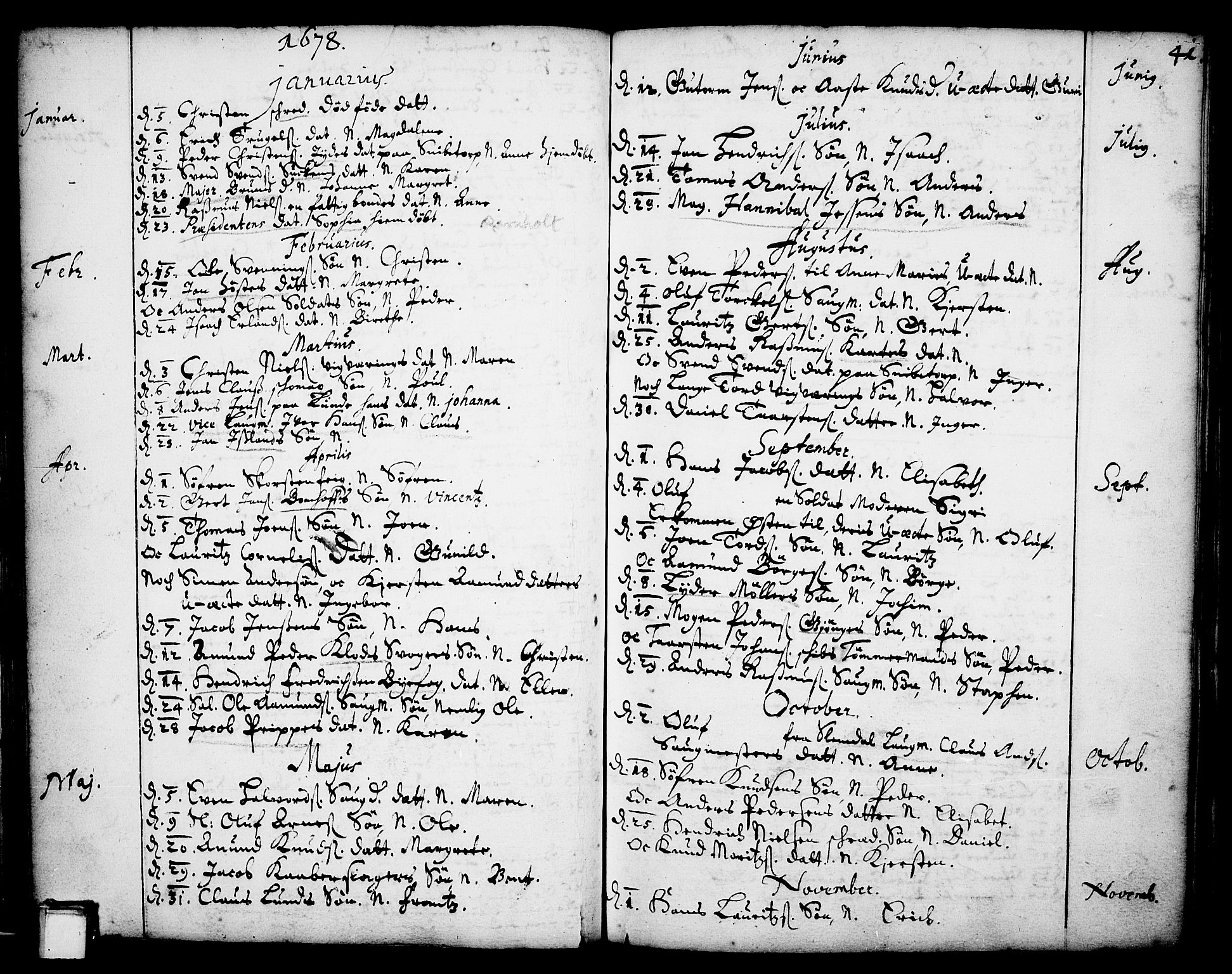 Skien kirkebøker, SAKO/A-302/F/Fa/L0001: Parish register (official) no. 1, 1659-1679, p. 41